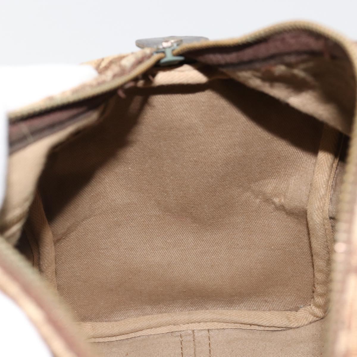 Christian Dior Trotter Canvas Hand Bag Black Gold Auth 185134
