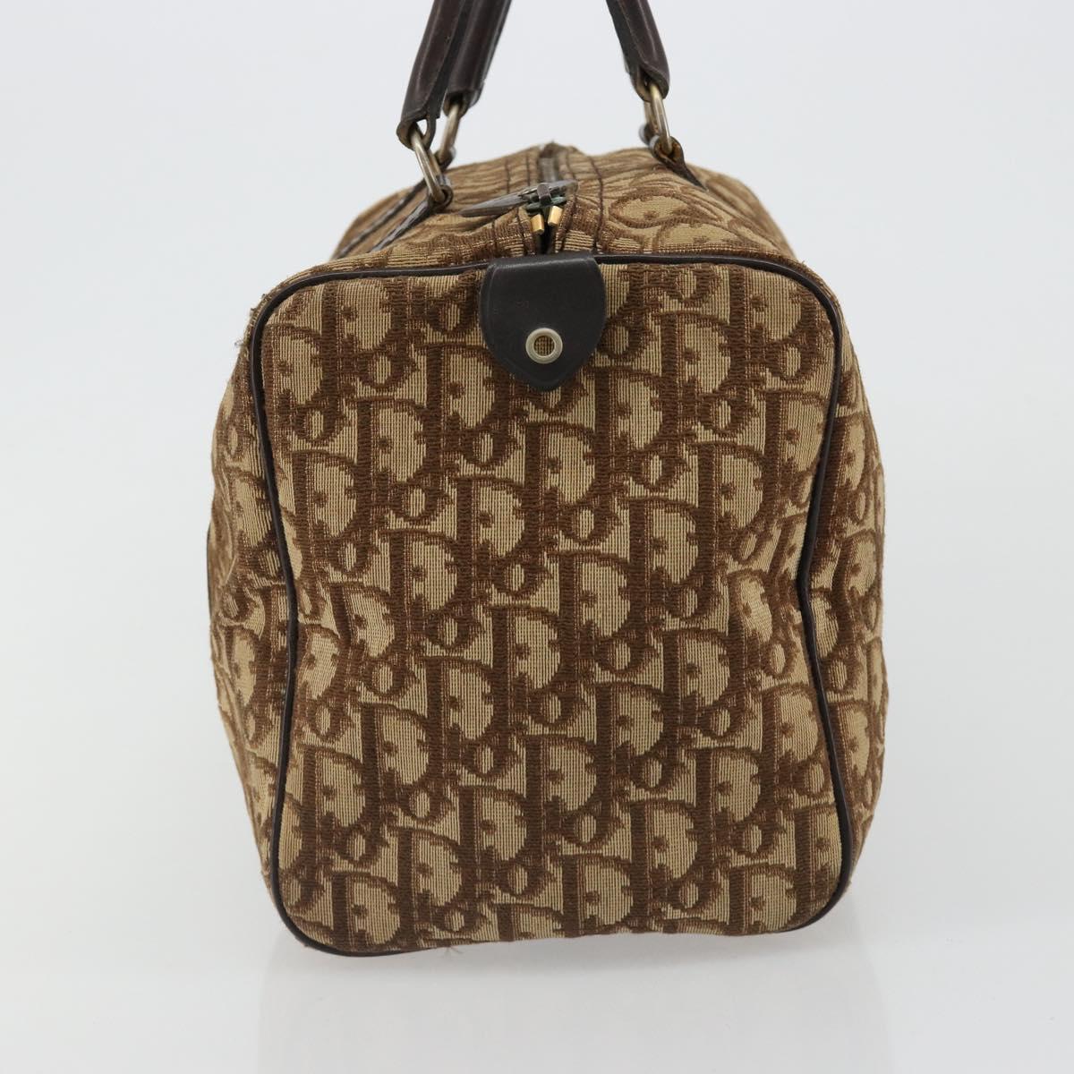 Christian Dior Trotter Canvas Hand Bag Black Gold Auth 185134