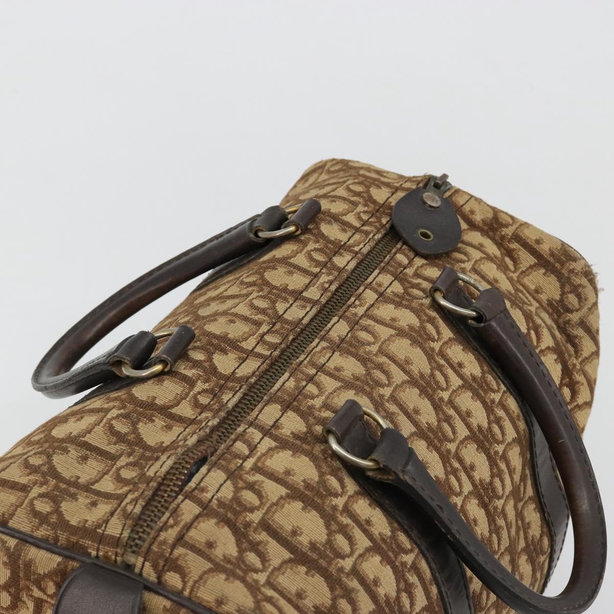 Christian Dior Trotter Canvas Hand Bag Black Gold Auth 185134