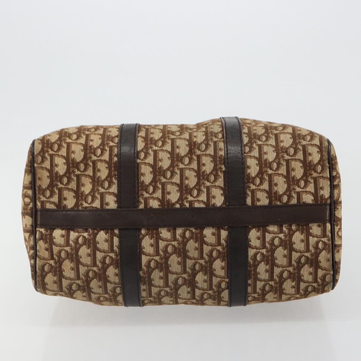 Christian Dior Trotter Canvas Hand Bag Black Gold Auth 185134