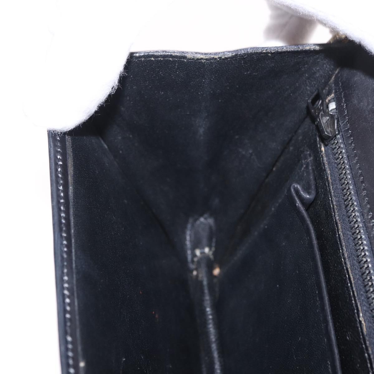 CELINE Chain Shoulder Bag Leather Black Gold Auth 185136V