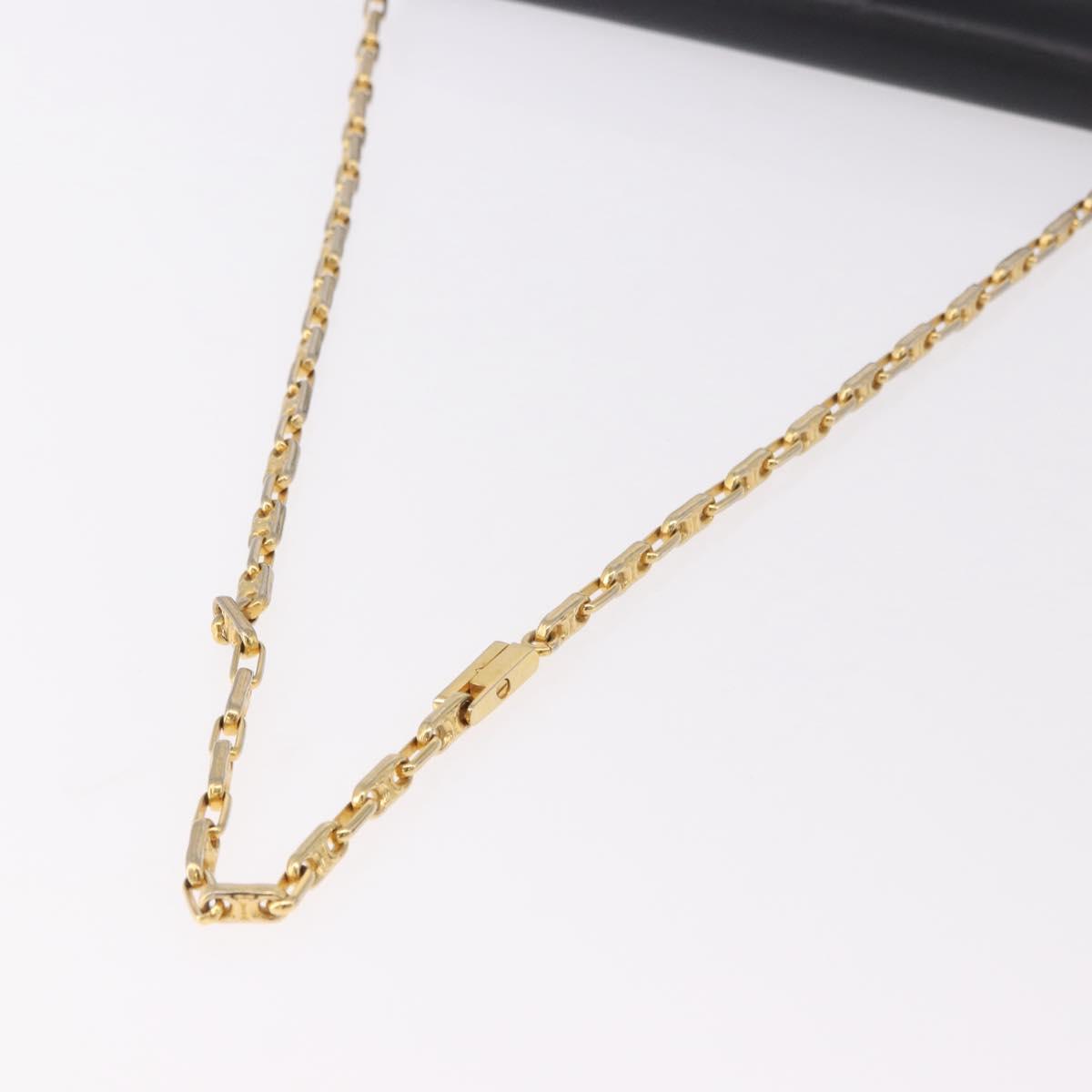 CELINE Chain Shoulder Bag Leather Black Gold Auth 185136V