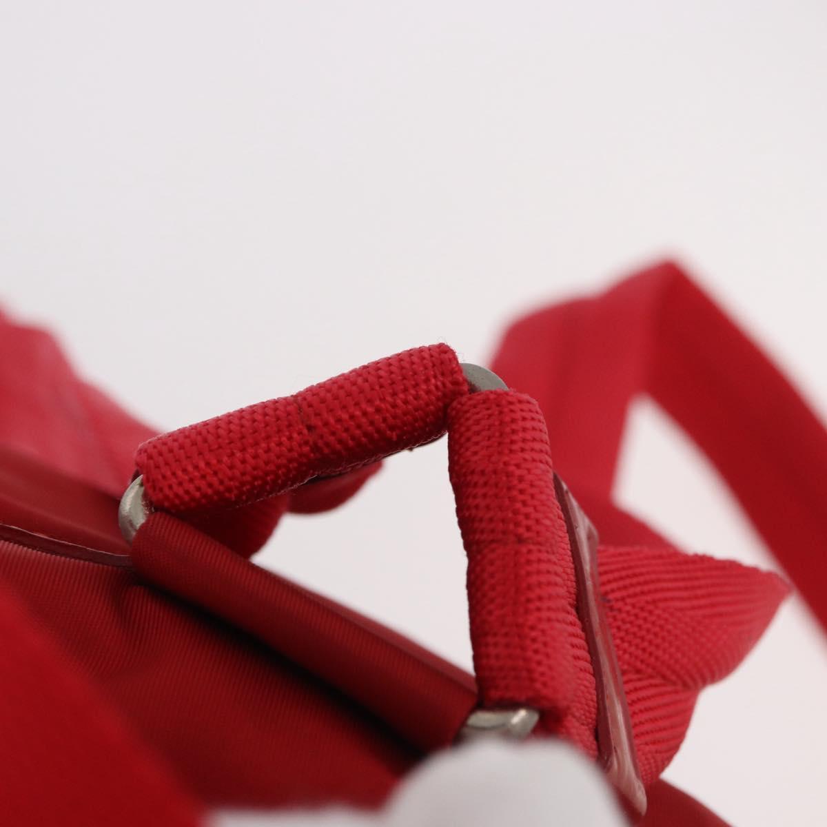 PRADA Backpack Nylon Red Silver Auth 185141V