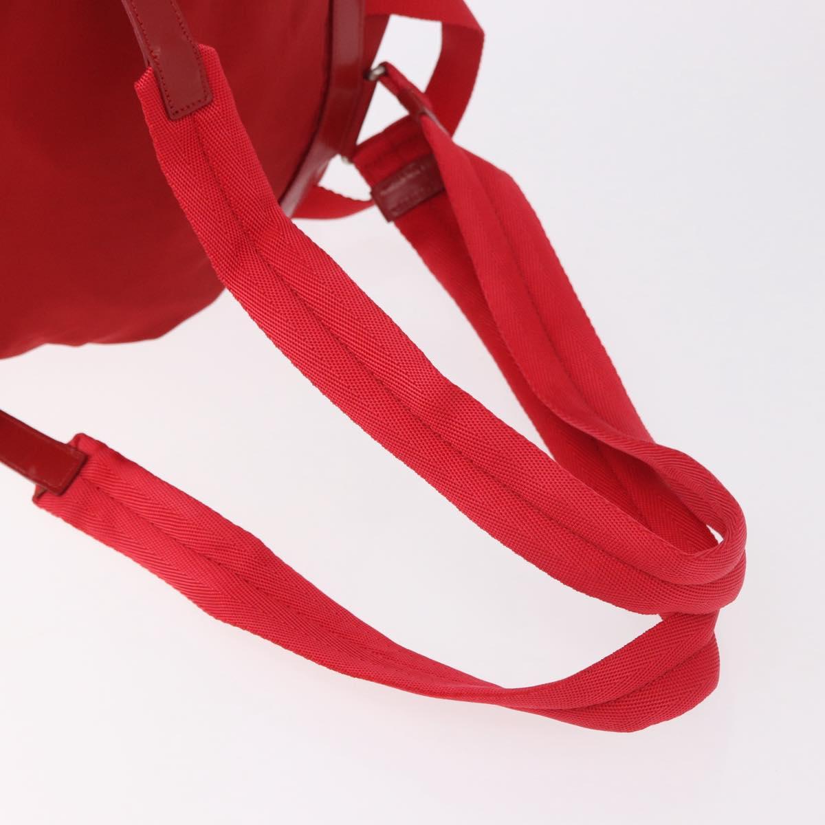 PRADA Backpack Nylon Red Silver Auth 185141V