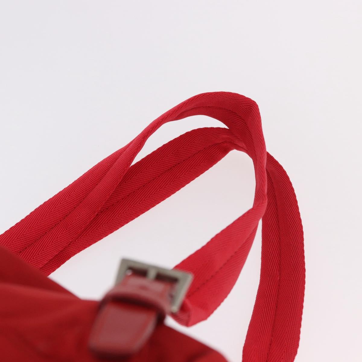 PRADA Backpack Nylon Red Silver Auth 185141V
