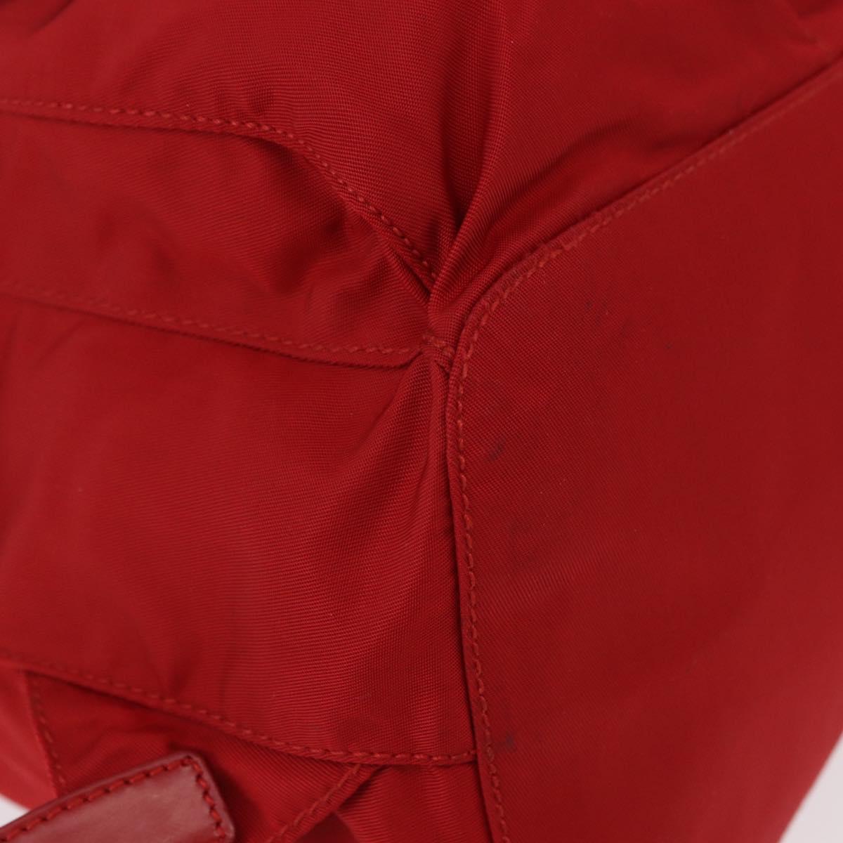 PRADA Backpack Nylon Red Silver Auth 185141V