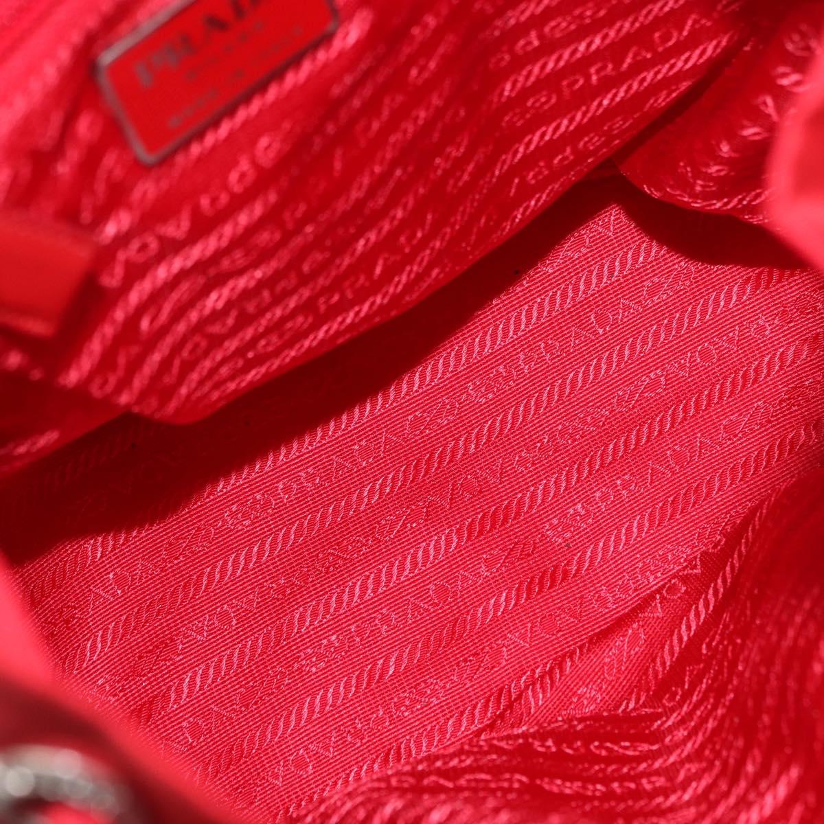 PRADA Backpack Nylon Red Silver Auth 185141V