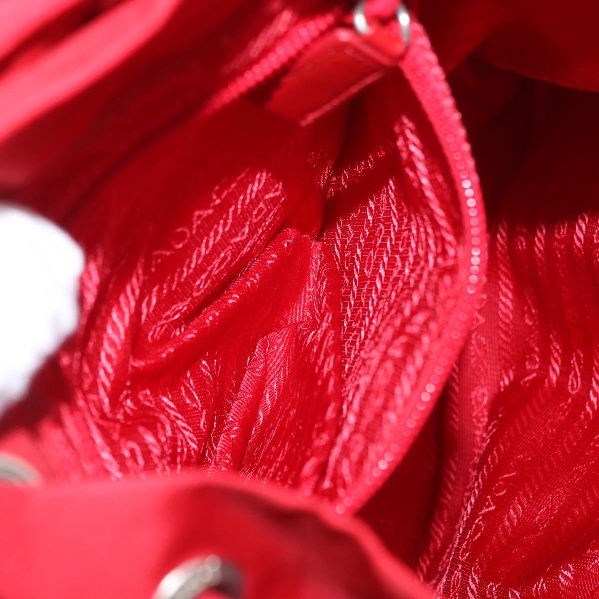 PRADA Backpack Nylon Red Silver Auth 185141V