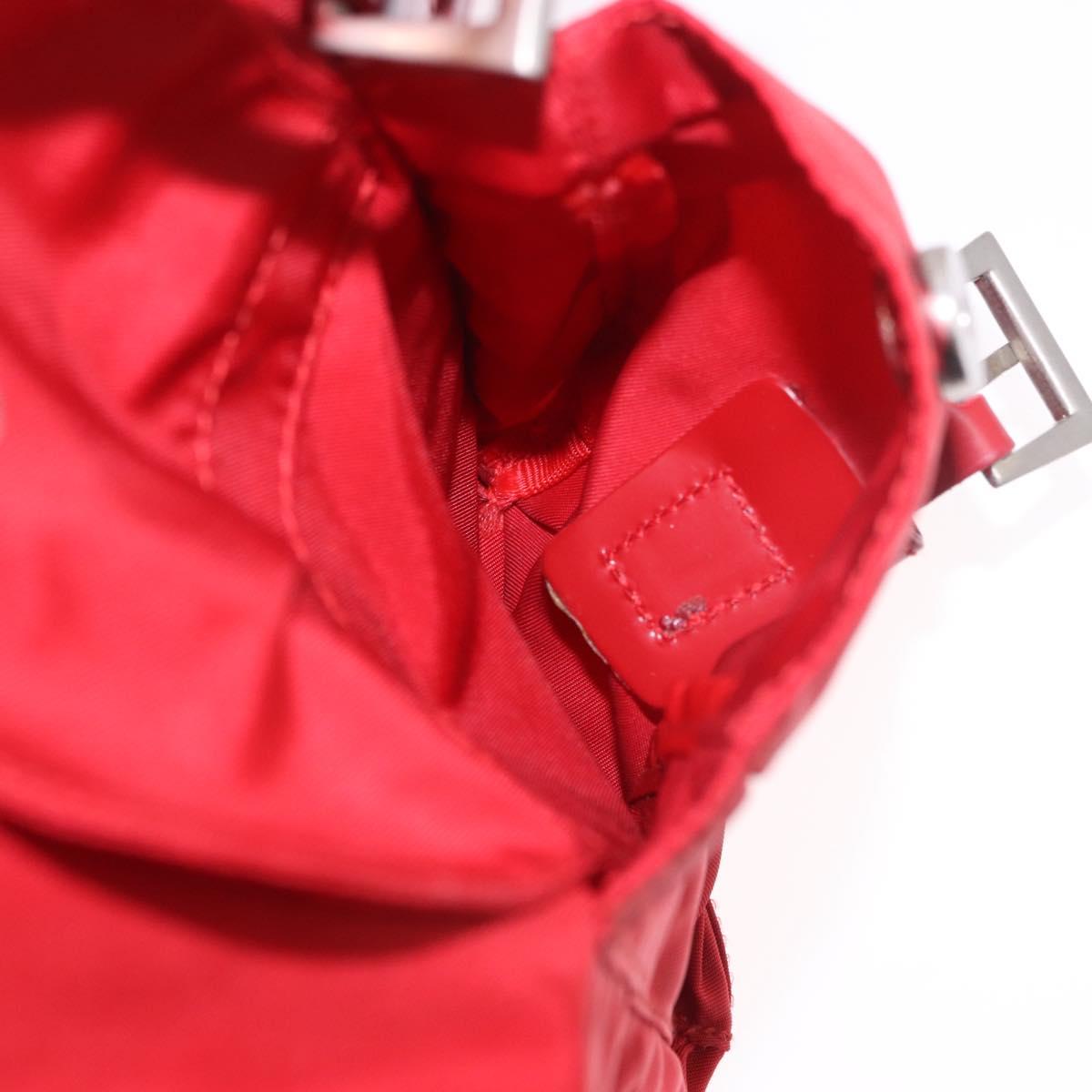 PRADA Backpack Nylon Red Silver Auth 185141V