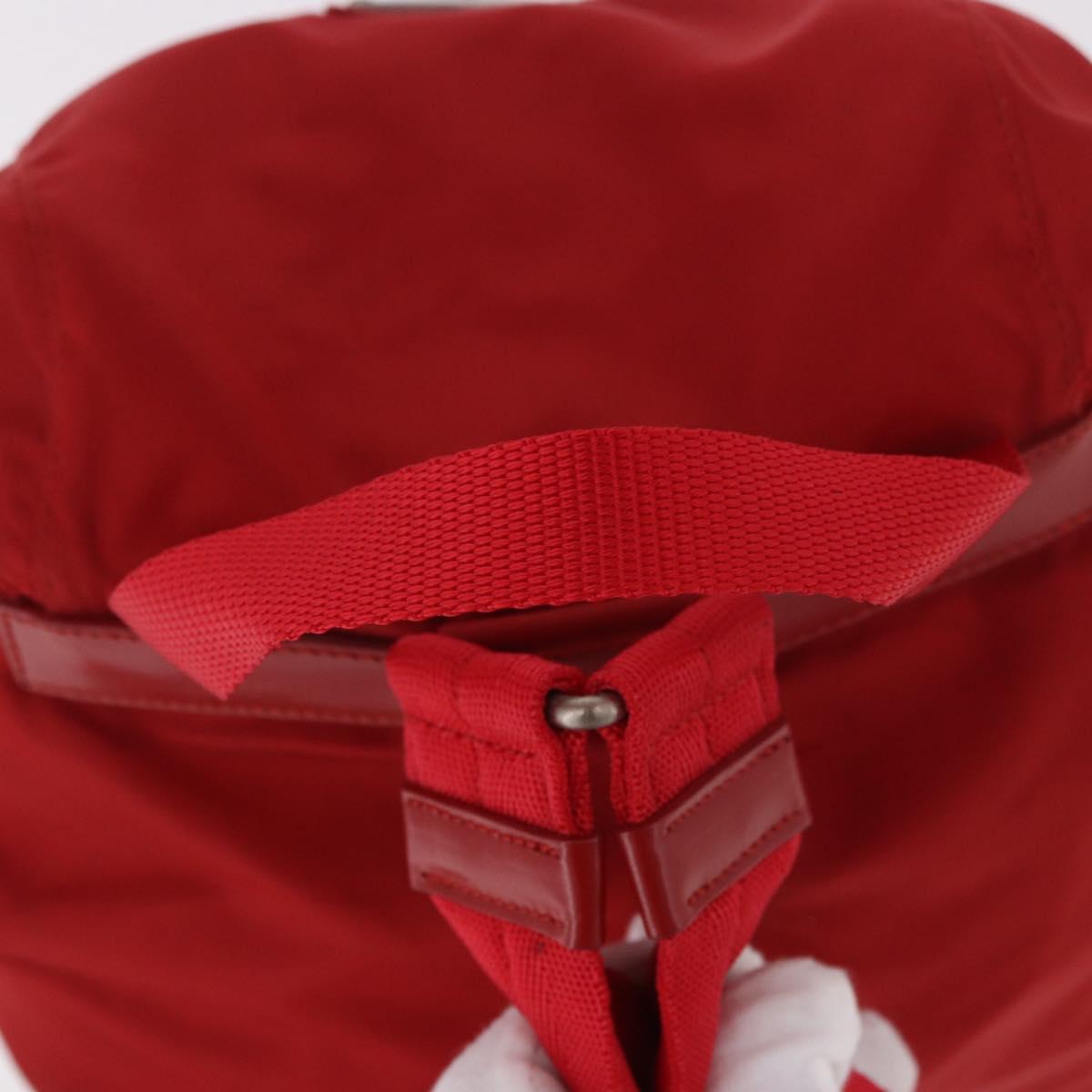 PRADA Backpack Nylon Red Silver Auth 185141V