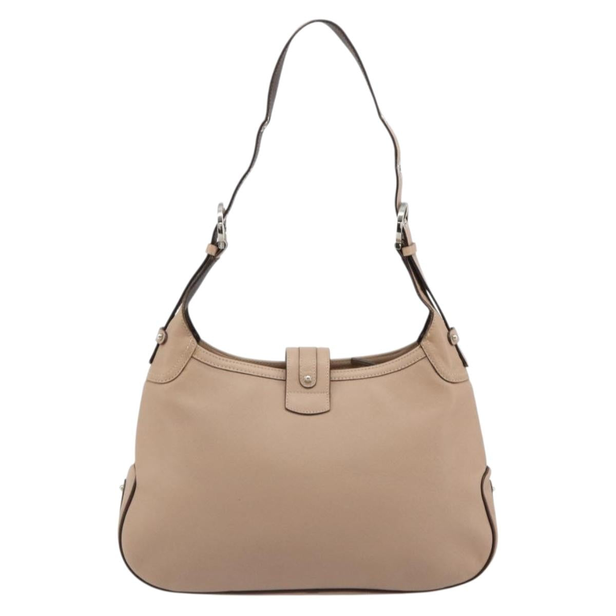 Salvatore Ferragamo Gancini Shoulder Bag Leather Pink Silver Auth 185154A