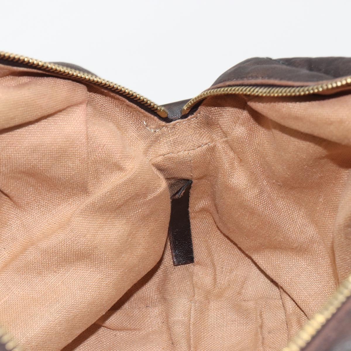 FENDI Zucca Canvas Spy Bag Shoulder Bag Brown Black Auth 185160V