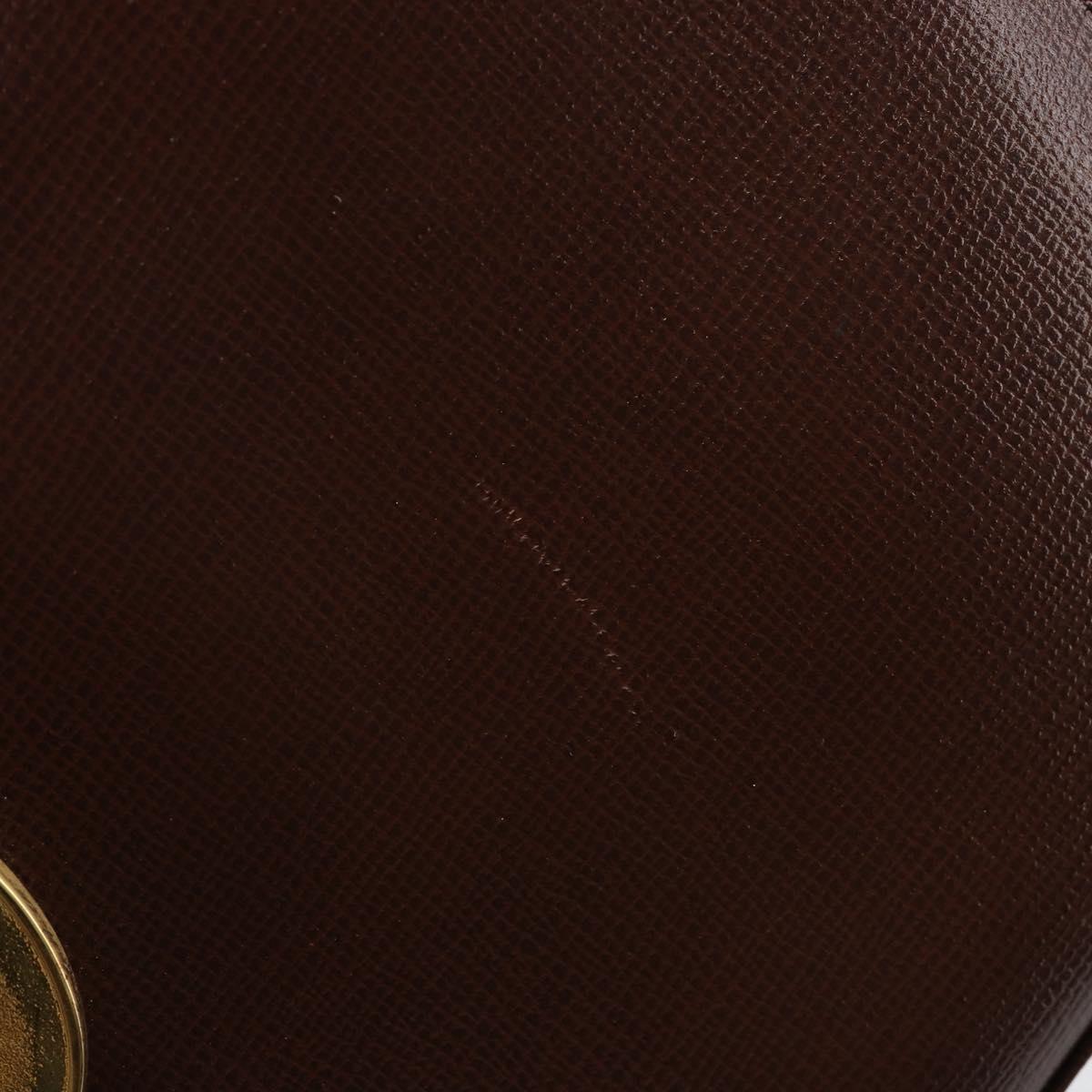 Christian Dior Hand Bag Leather Brown Gold Auth 185163