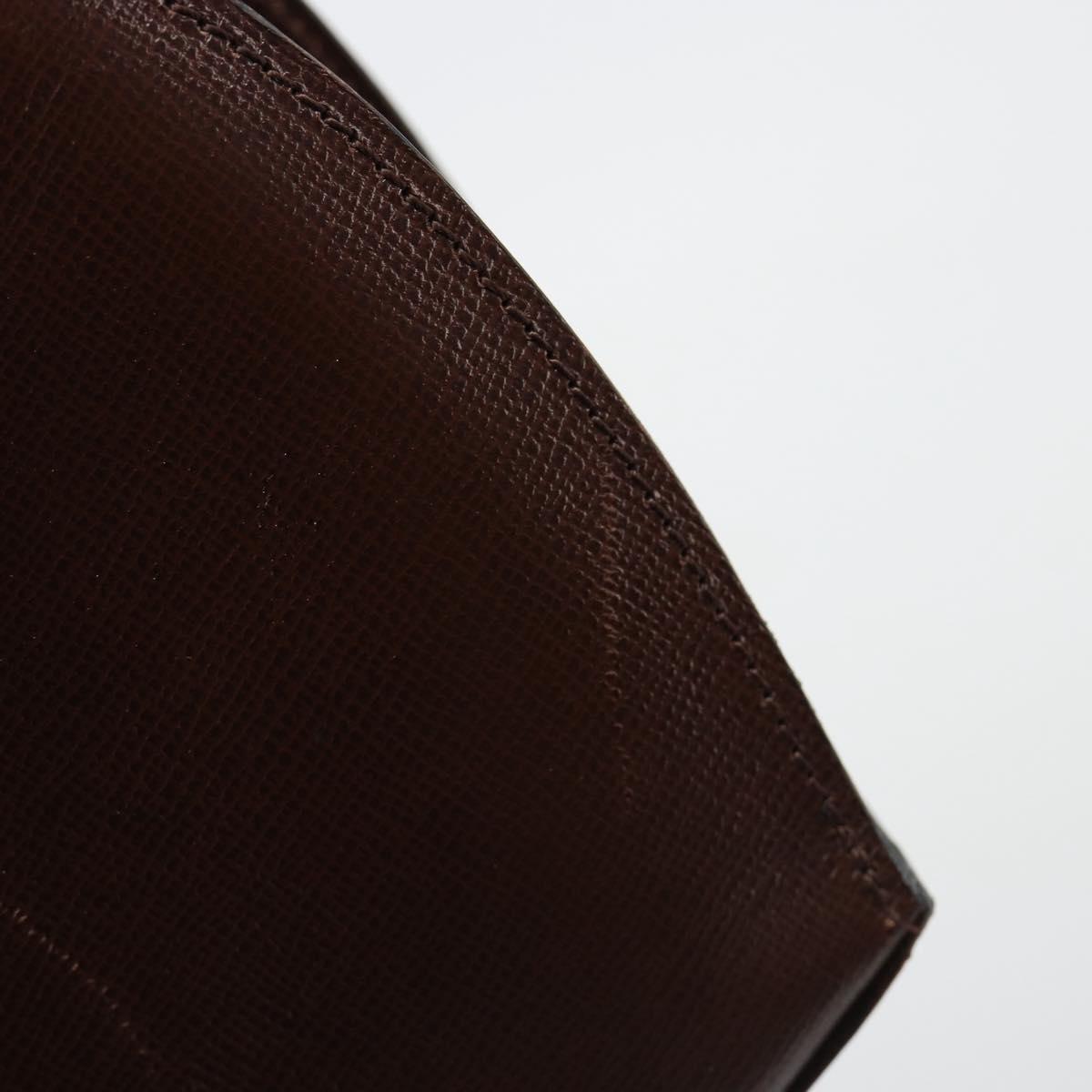 Christian Dior Hand Bag Leather Brown Gold Auth 185163