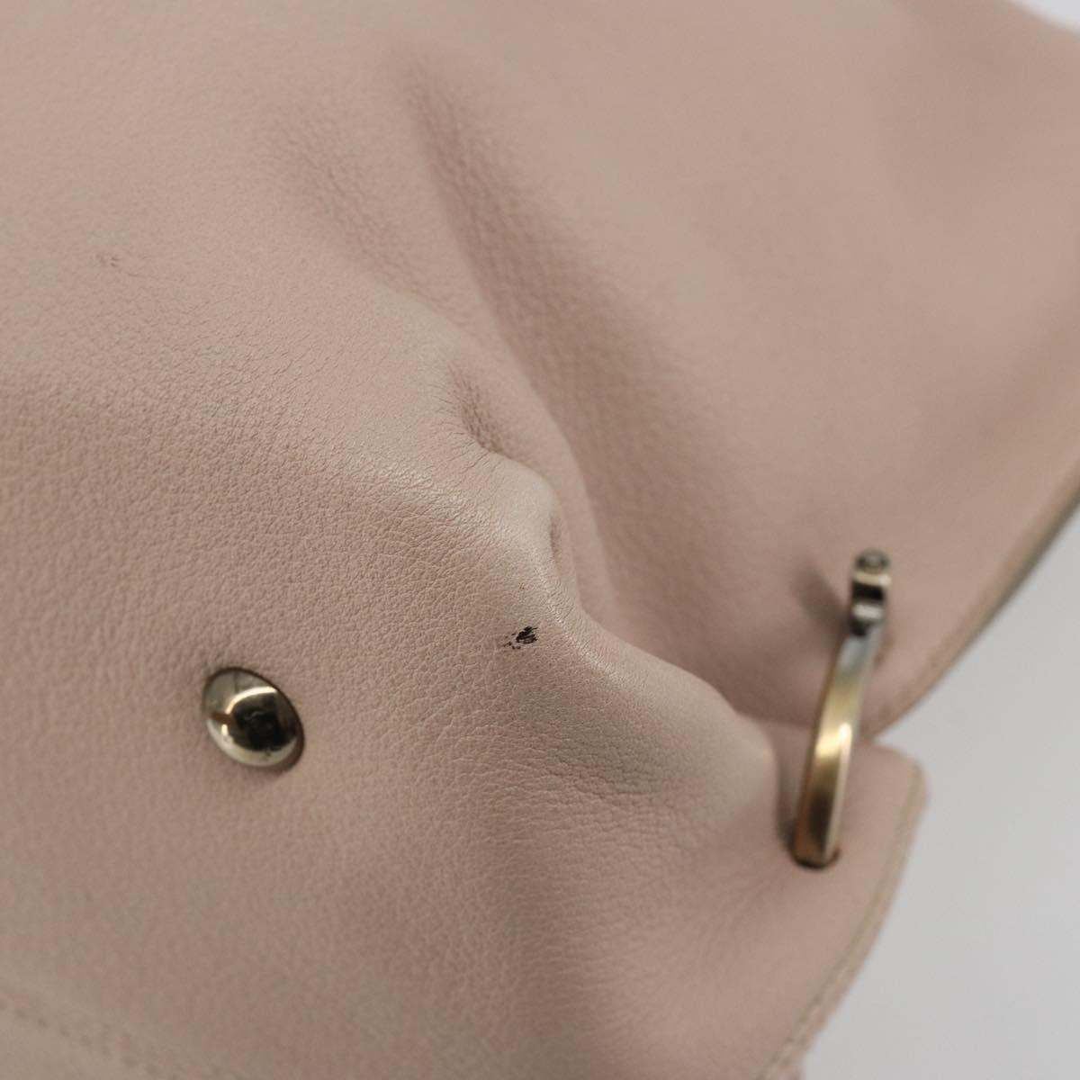 Salvatore Ferragamo Hand Bag Leather Beige Gold Auth 185164A