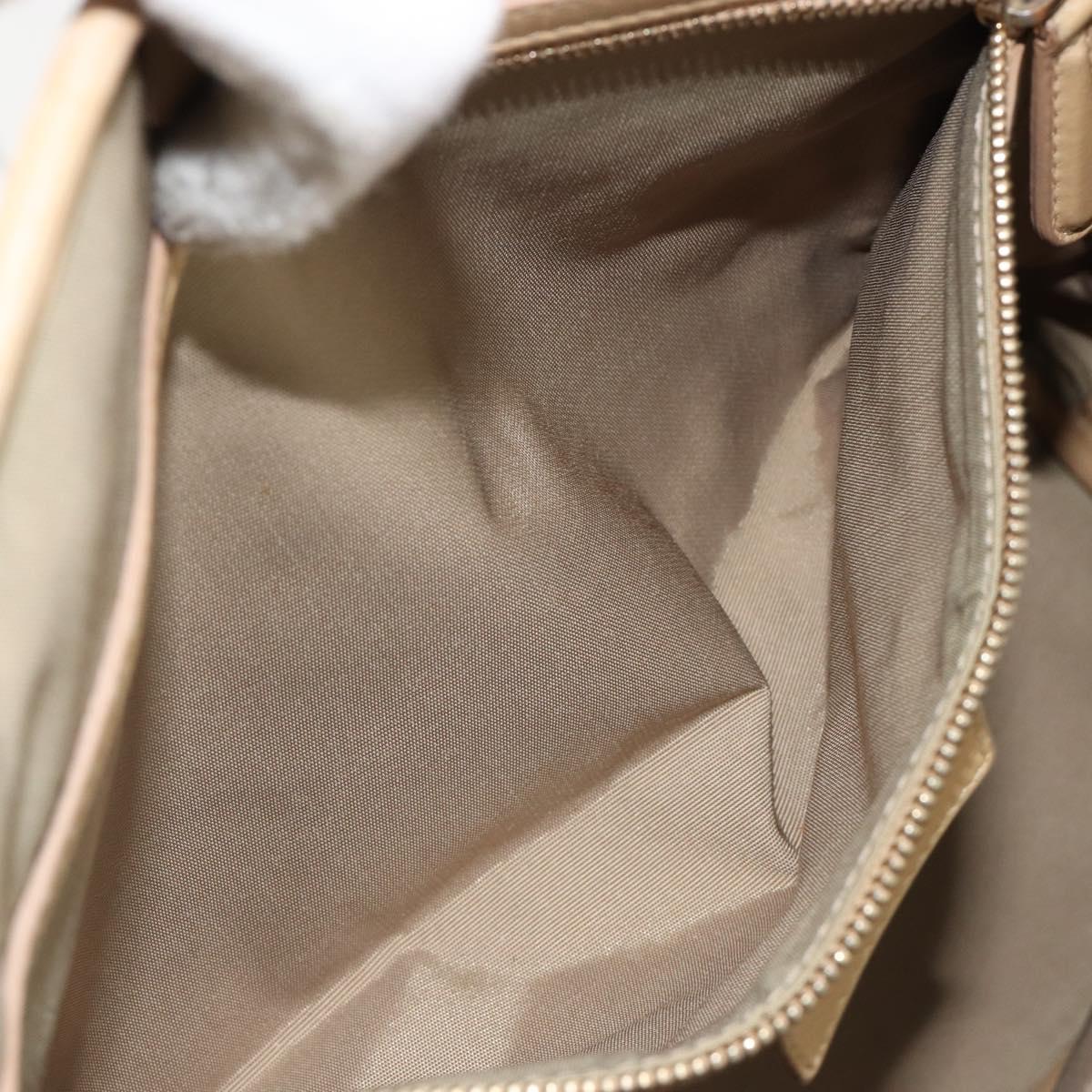 Christian Dior Lady Dior Tote Bag Coated Canvas Beige Gold Auth 185168
