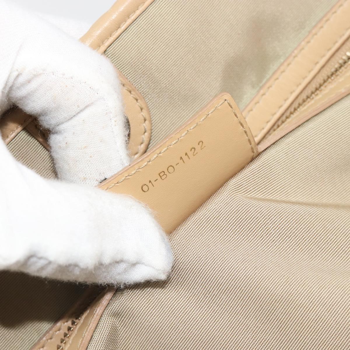 Christian Dior Lady Dior Tote Bag Coated Canvas Beige Gold Auth 185168