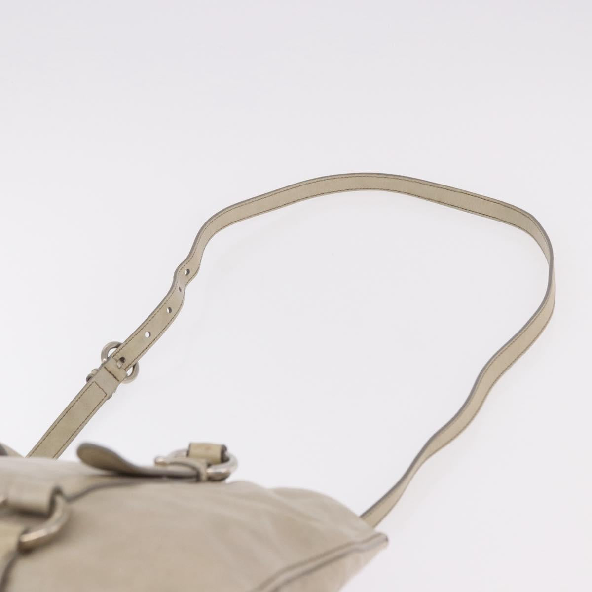 Miu Miu Hand Bag Leather 2way Gray Silver Auth 185170V