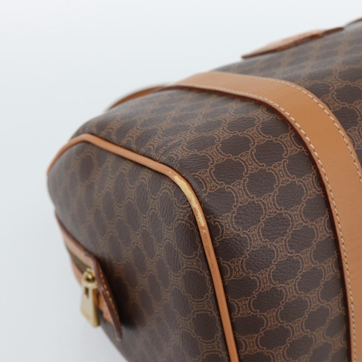 CELINE Macadam Canvas Hand Bag PVC Leather Brown Gold Auth 185171V