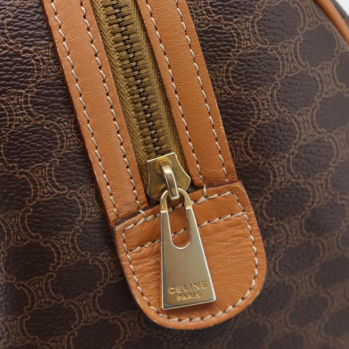 CELINE Macadam Canvas Hand Bag PVC Leather Brown Gold Auth 185171V