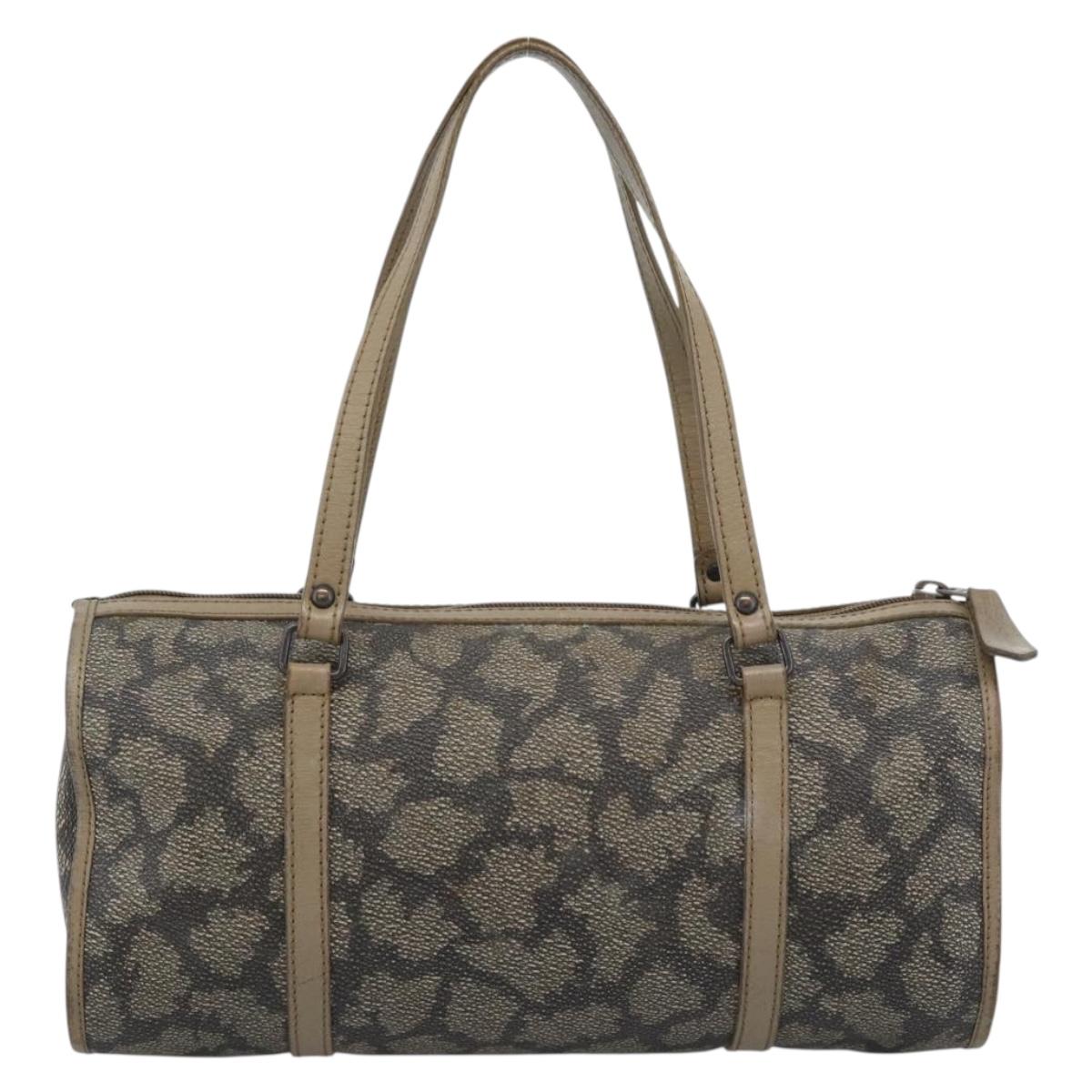 SAINT LAURENT Hand Bag PVC Leather Beige Auth 185177