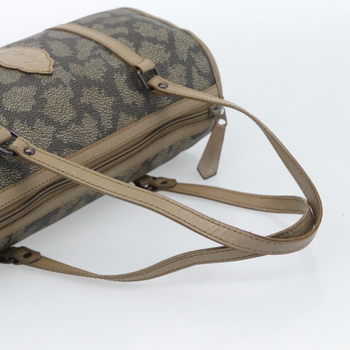SAINT LAURENT Hand Bag PVC Leather Beige Auth 185177