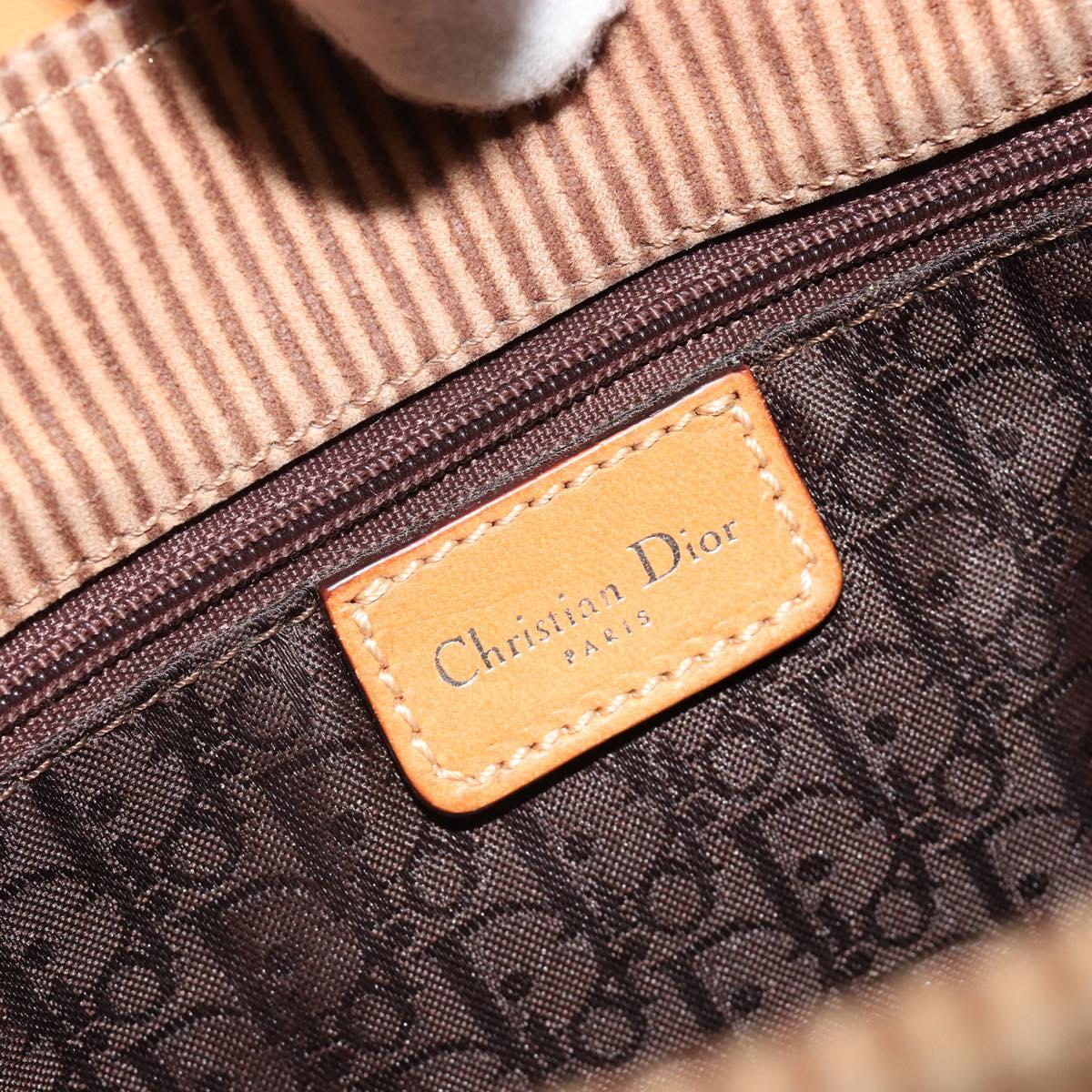 Christian Dior Shoulder Bag Suede Brown Silver Auth 185178V