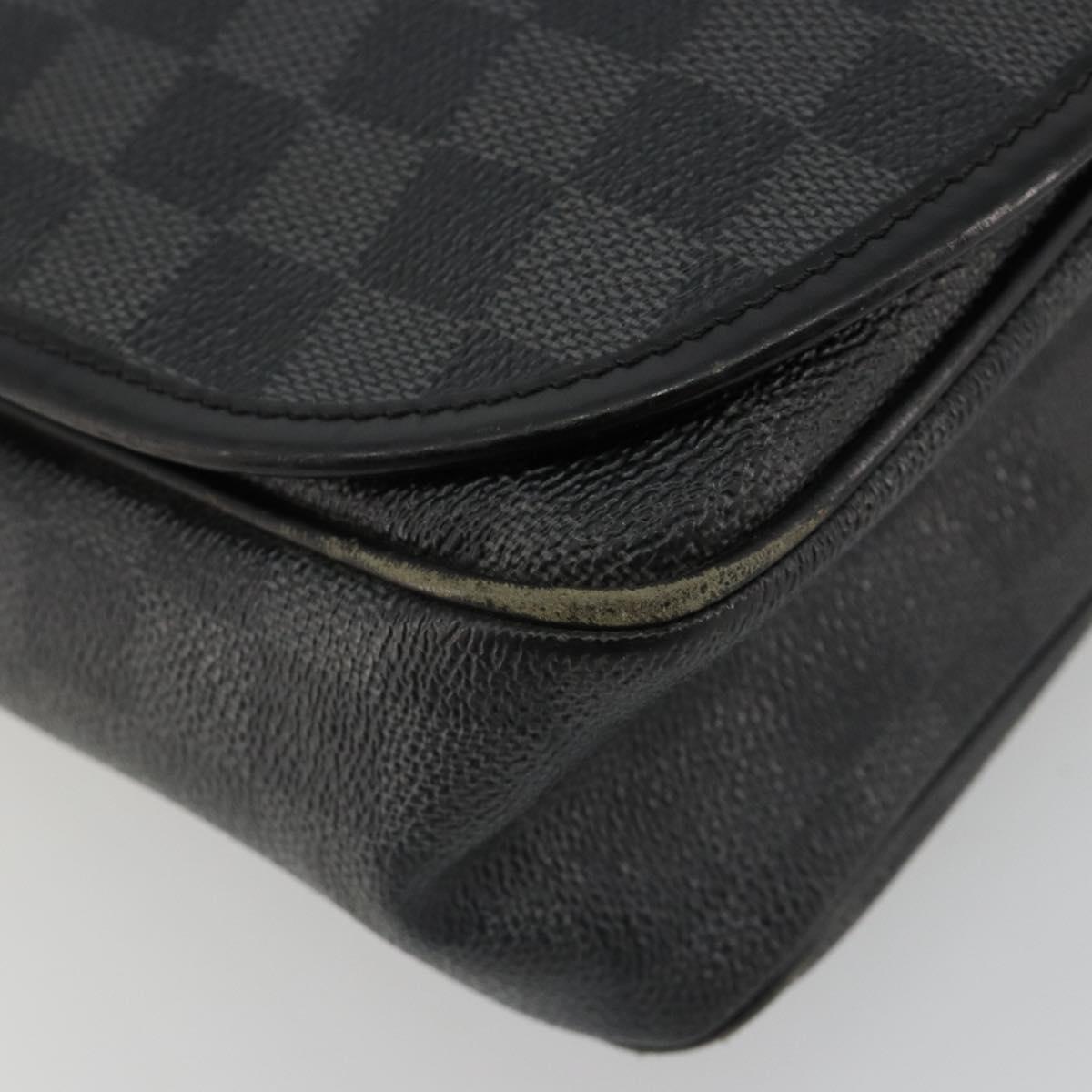 LOUIS VUITTON Damier Graphite Daniel MM Shoulder Bag N58029 LV Auth 185180