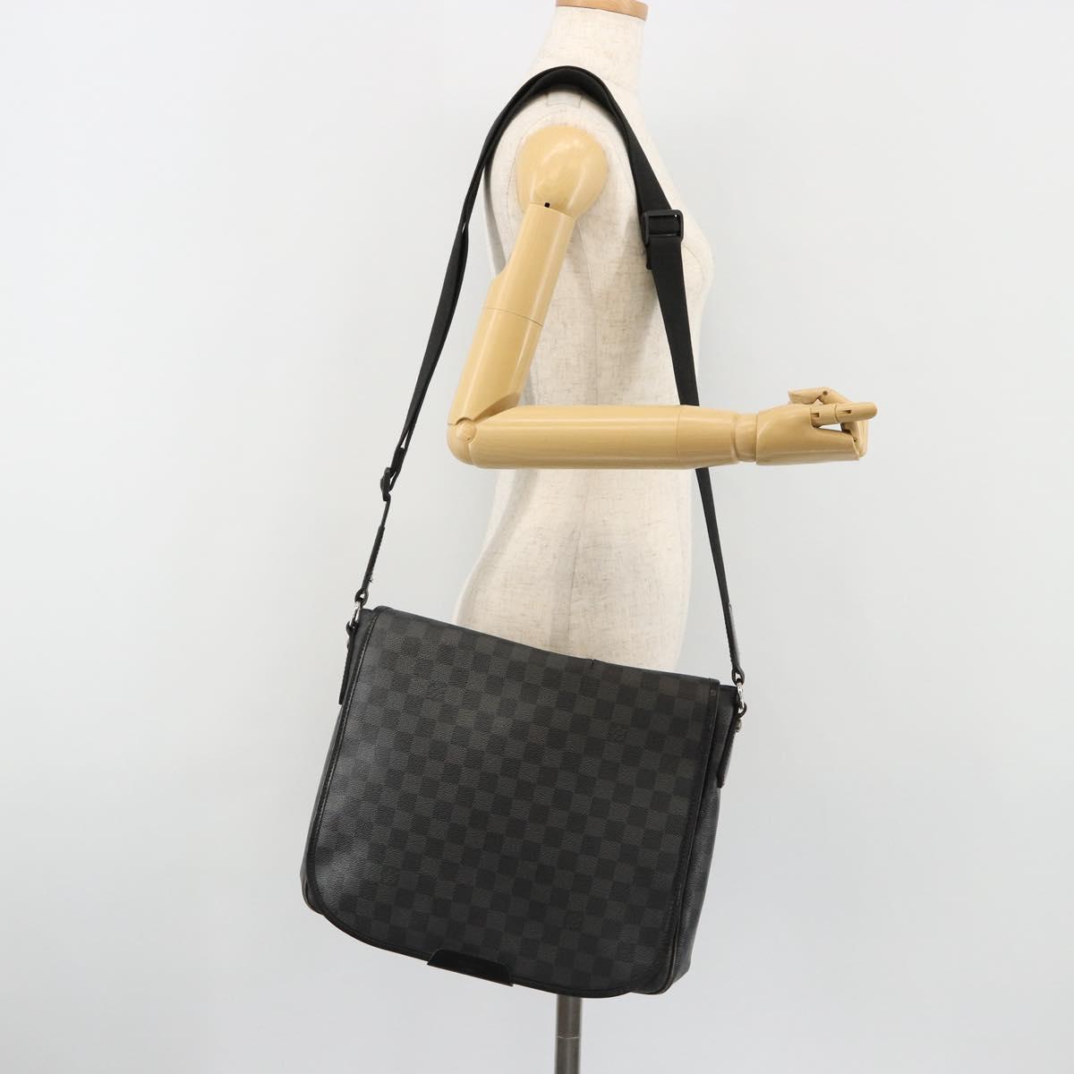 LOUIS VUITTON Damier Graphite Daniel MM Shoulder Bag N58029 LV Auth 185180