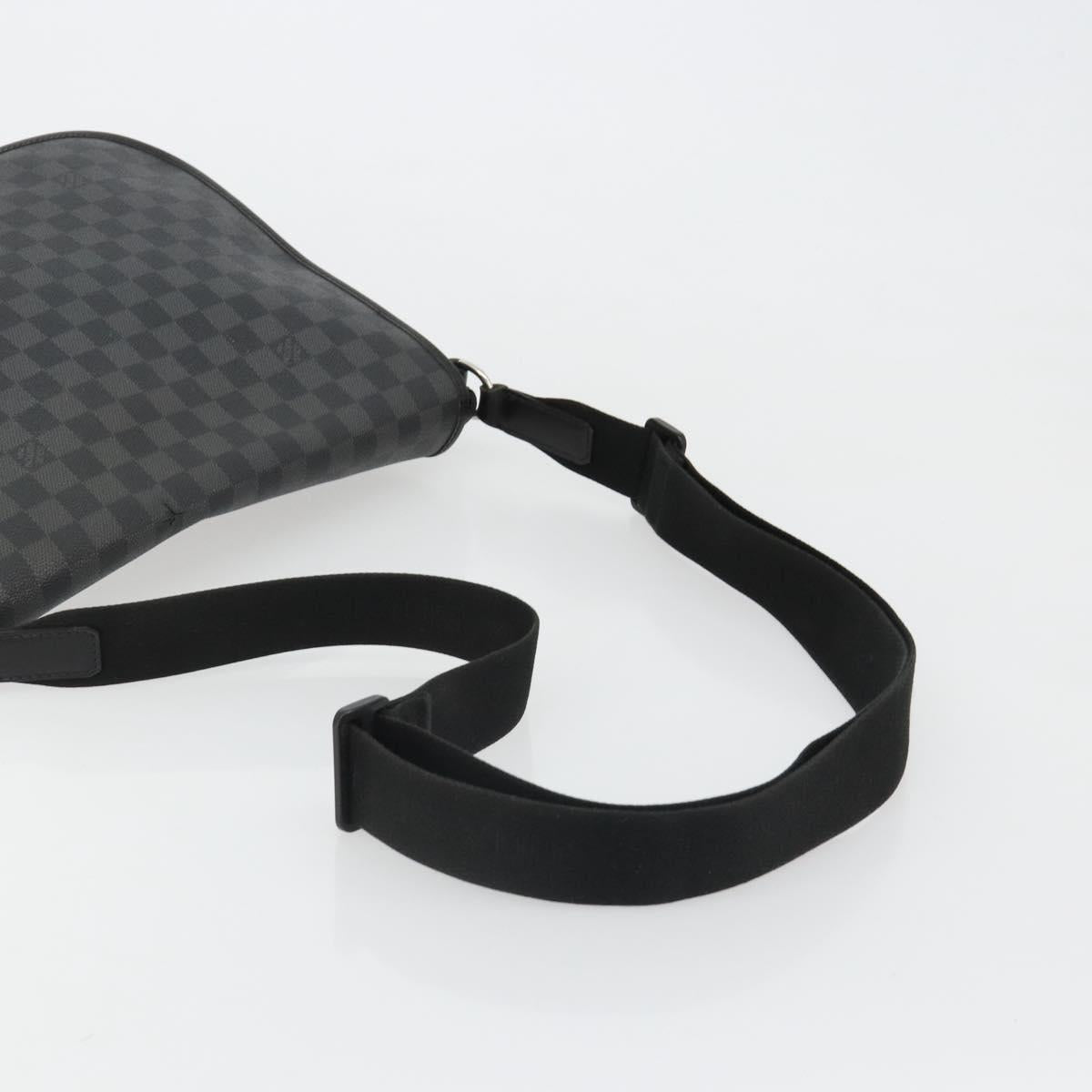 LOUIS VUITTON Damier Graphite Daniel MM Shoulder Bag N58029 LV Auth 185180