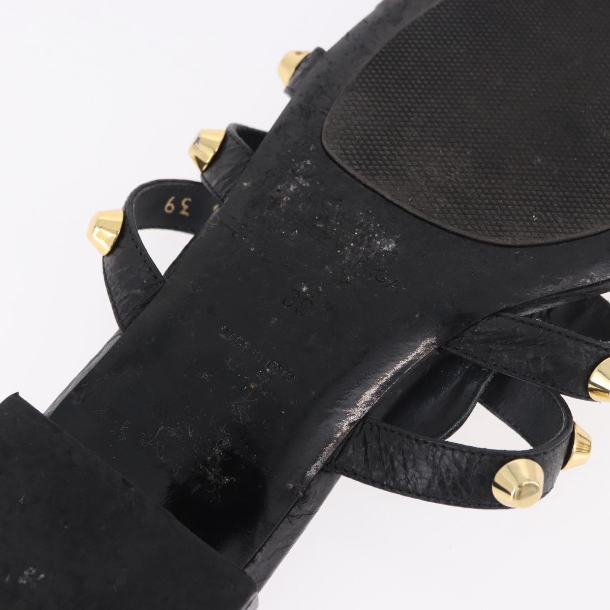 BALENCIAGA Sandals Leather Black Auth 185184A