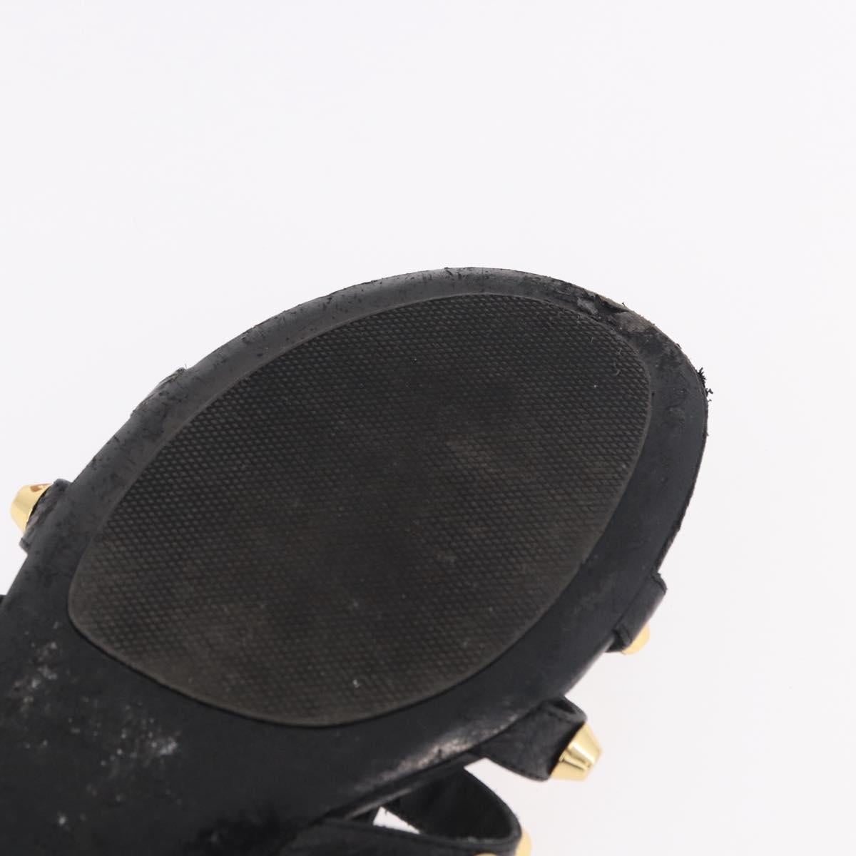 BALENCIAGA Sandals Leather Black Auth 185184A