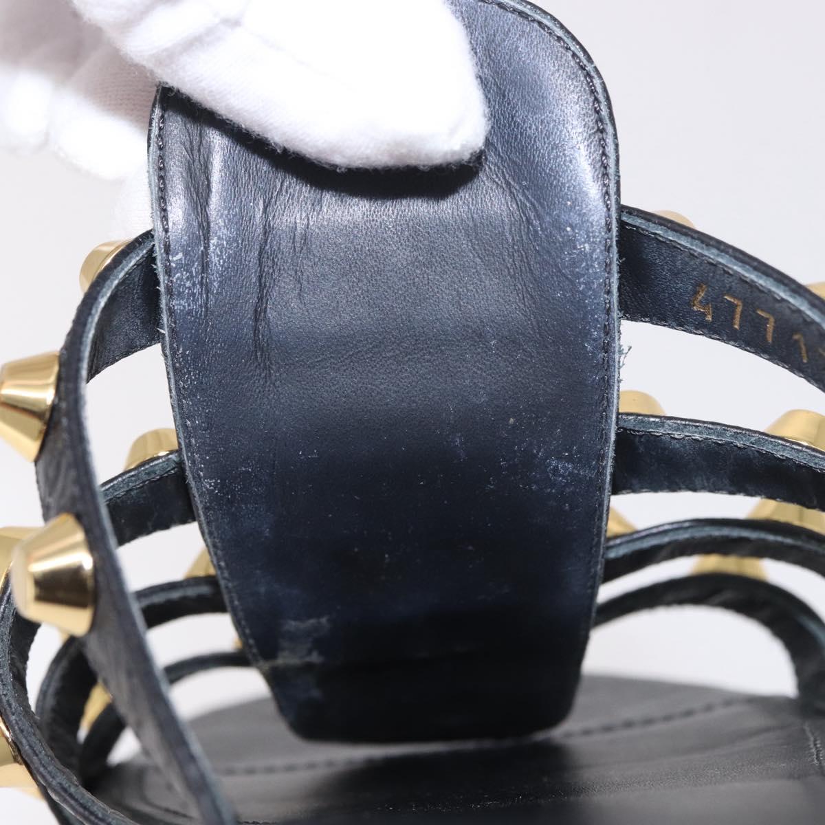 BALENCIAGA Sandals Leather Black Auth 185184A