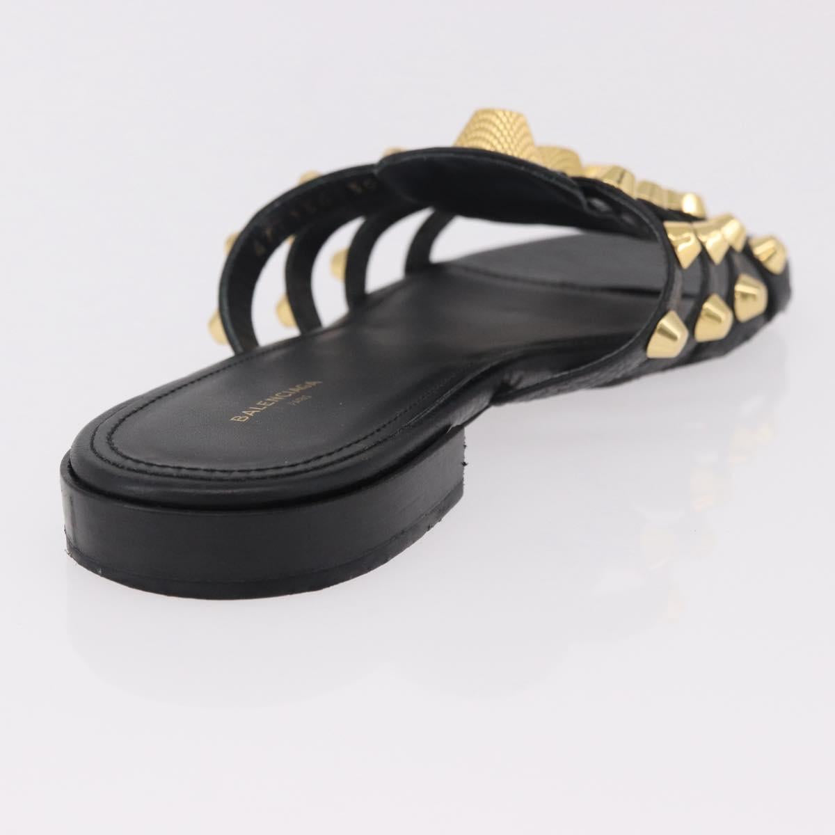 BALENCIAGA Sandals Leather Black Auth 185184A