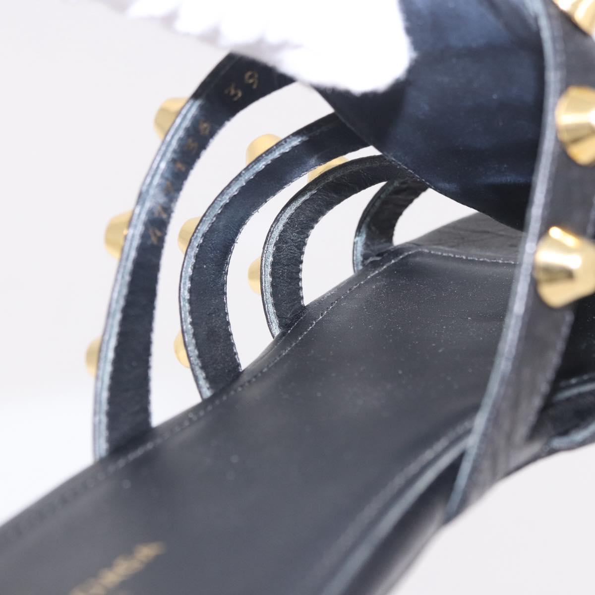 BALENCIAGA Sandals Leather Black Auth 185184A