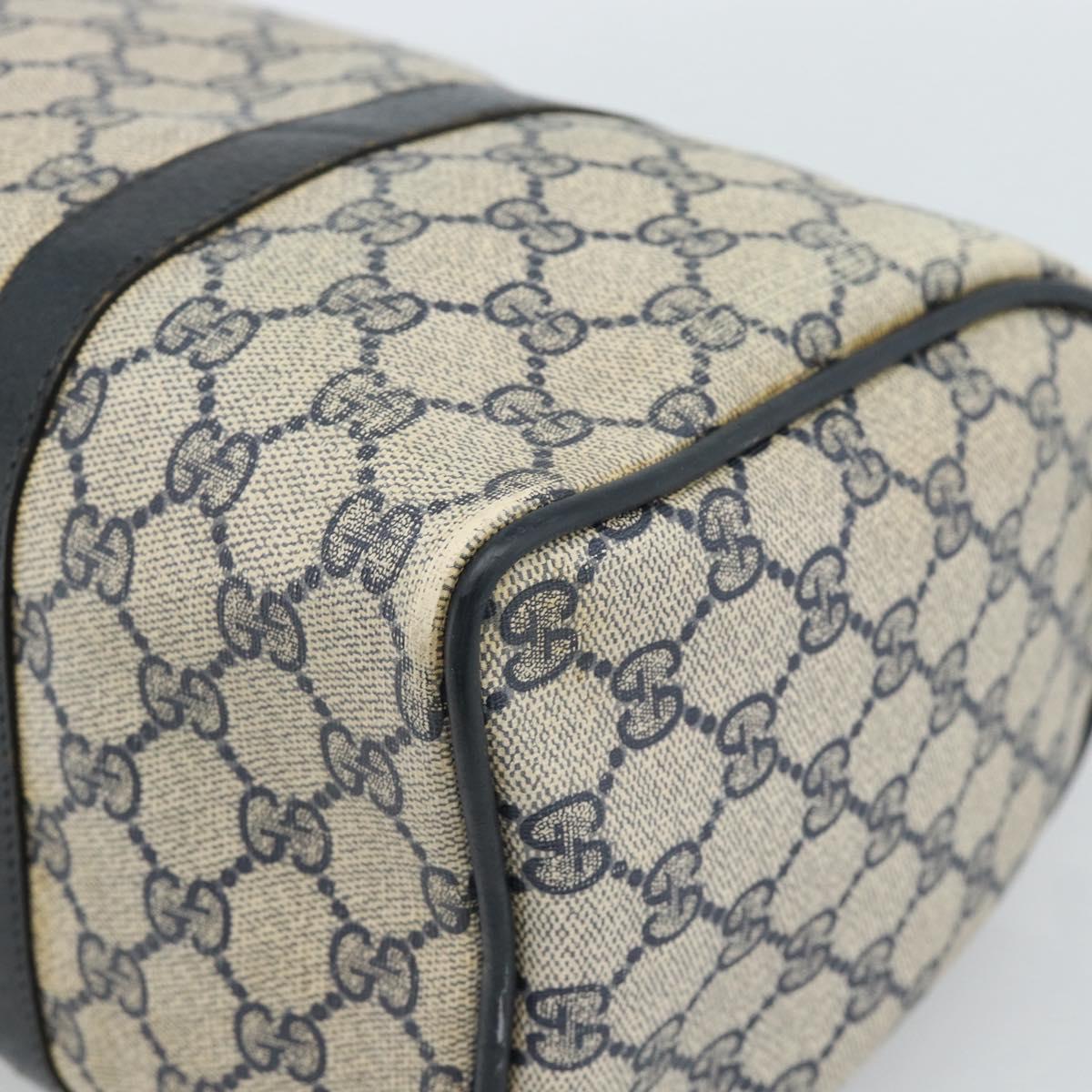 GUCCI GG Supreme Sherry Line Hand Bag PVC Navy Gold 39 02 007 Auth 185185