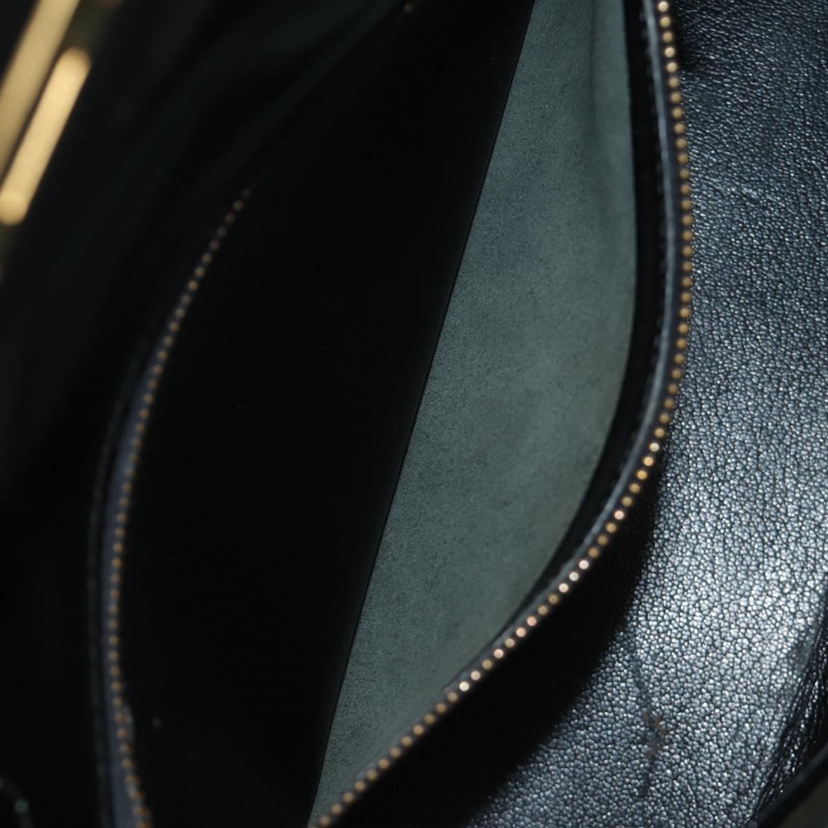 HERMES Kelly 28 Hand Bag Box Calfskin 2way Black Gold Auth 185189SM