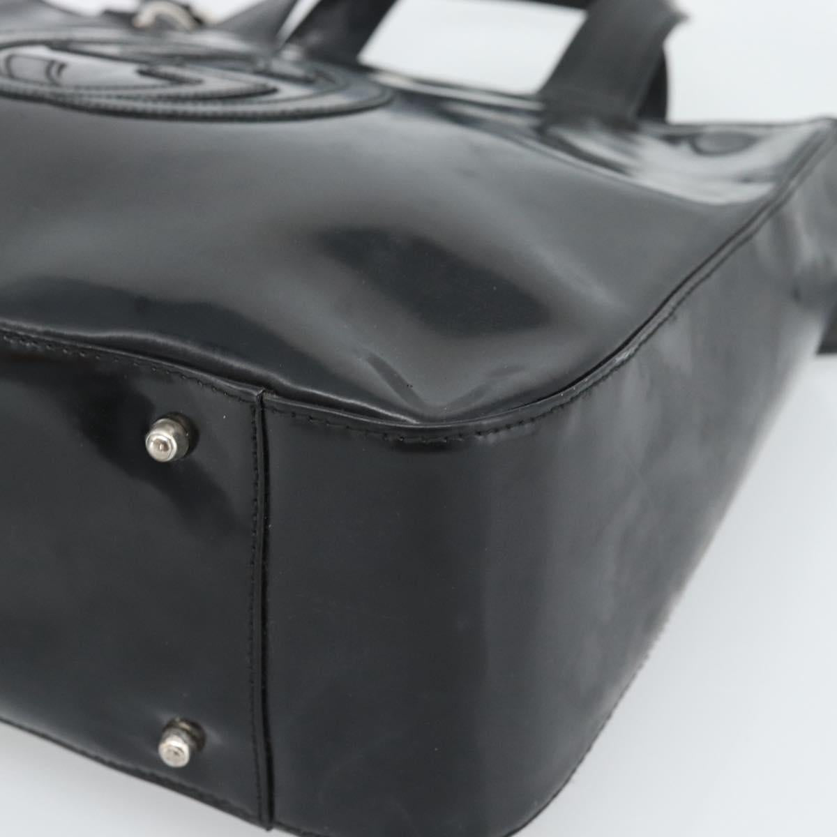 GUCCI Hand Bag Patent Leather 2way Black Silver 000 1013 0504 Auth 185190