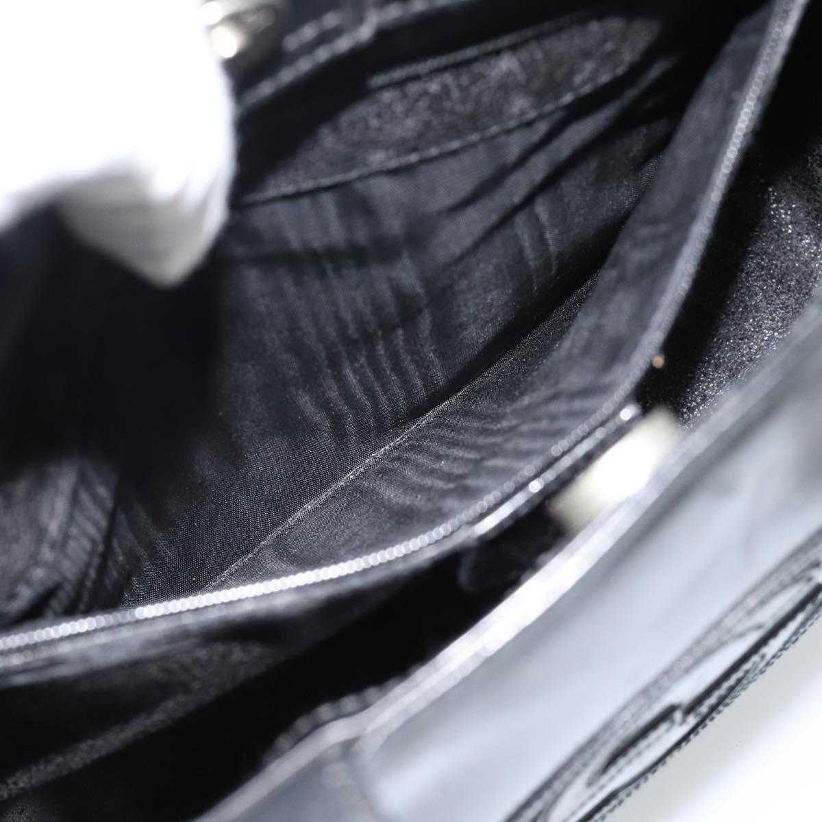 GUCCI Hand Bag Patent Leather 2way Black Silver 000 1013 0504 Auth 185190