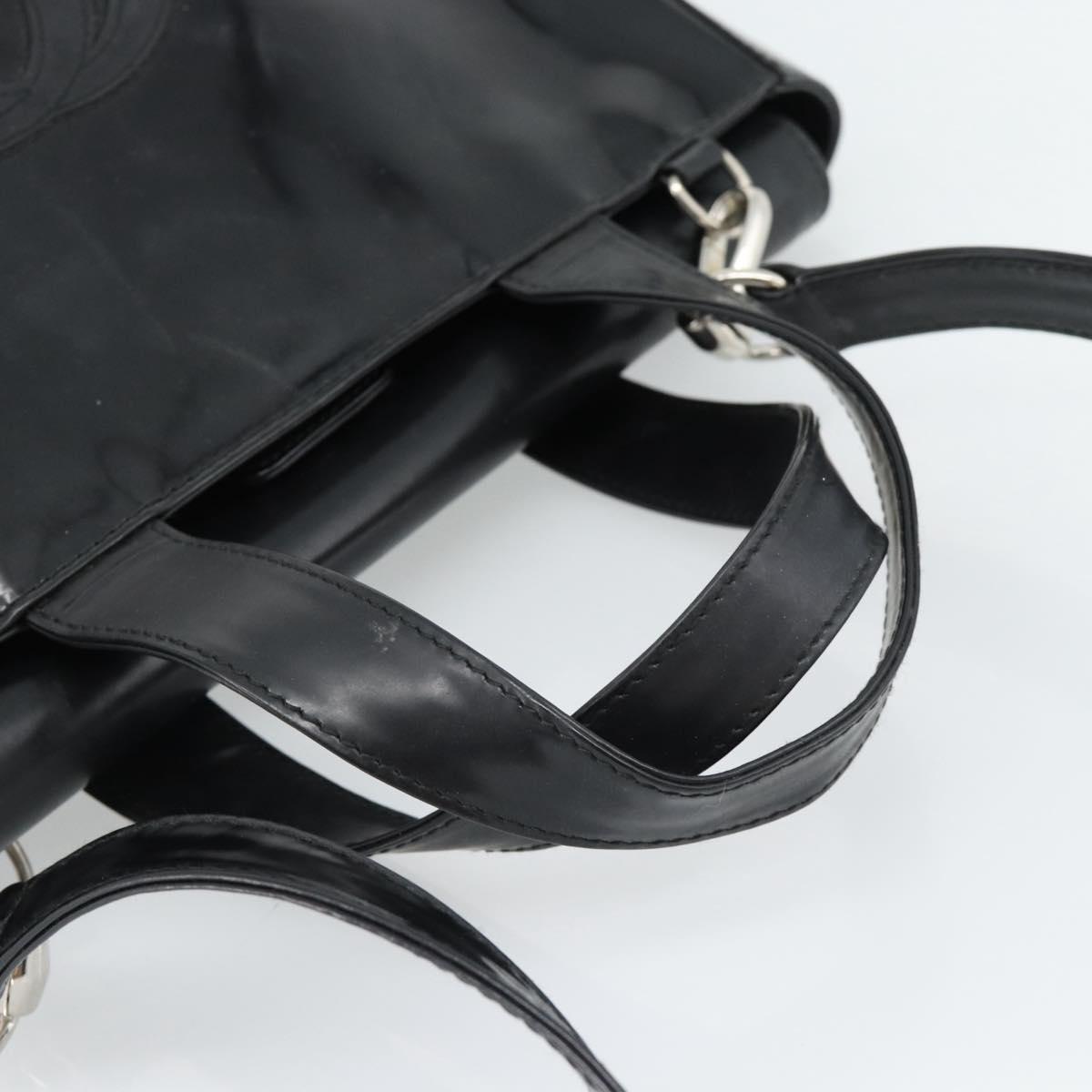 GUCCI Hand Bag Patent Leather 2way Black Silver 000 1013 0504 Auth 185190