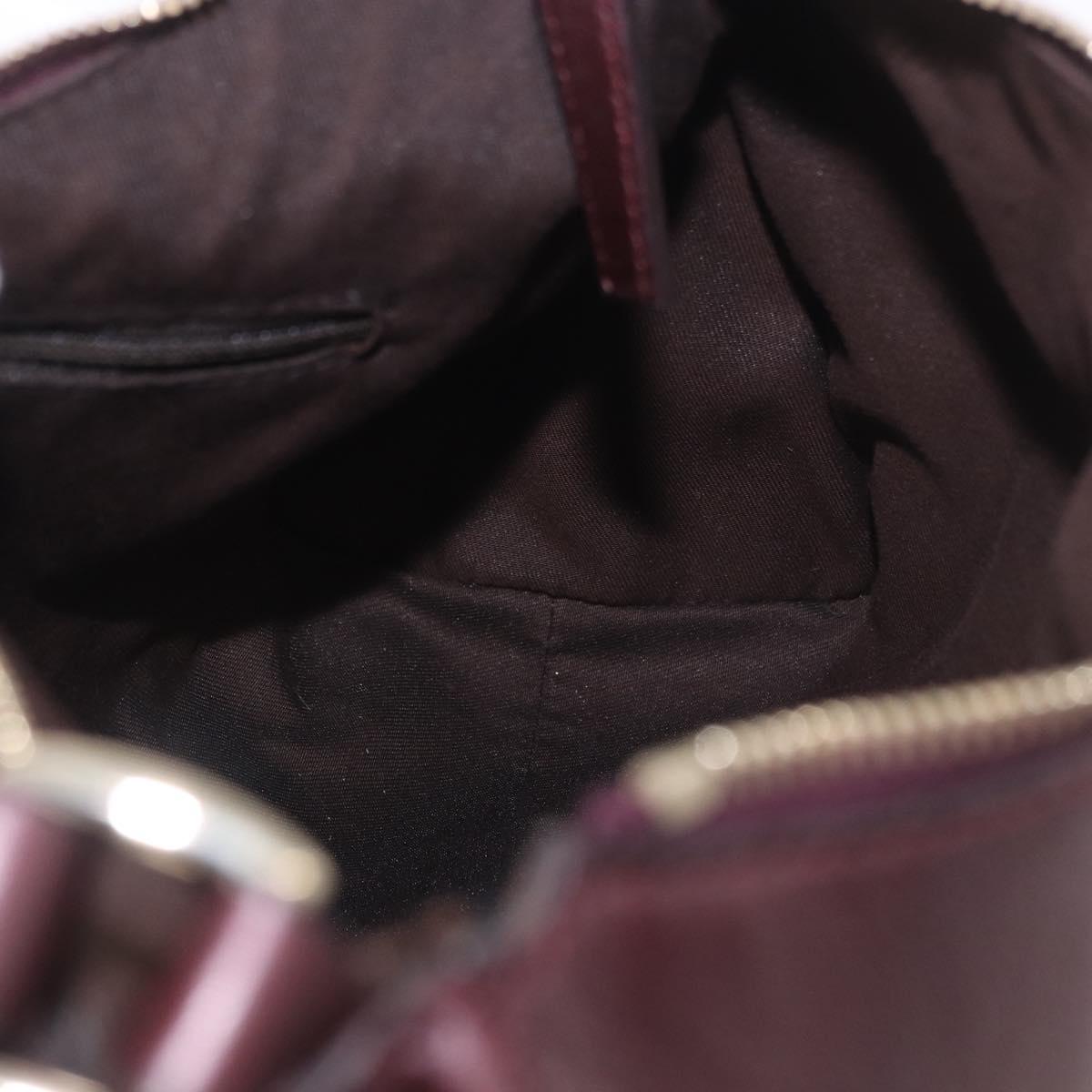 GUCCI GG Canvas Guccissima Abbey Bag Leather Bordeaux Gold 190525 Auth 185194V