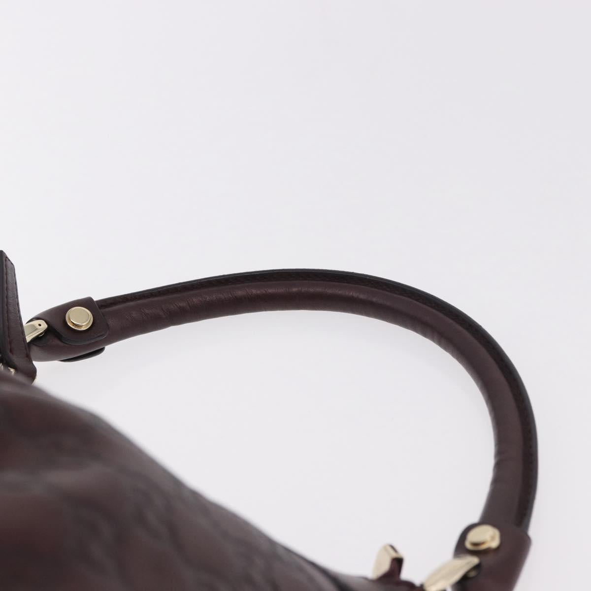 GUCCI GG Canvas Guccissima Abbey Bag Leather Bordeaux Gold 190525 Auth 185194V