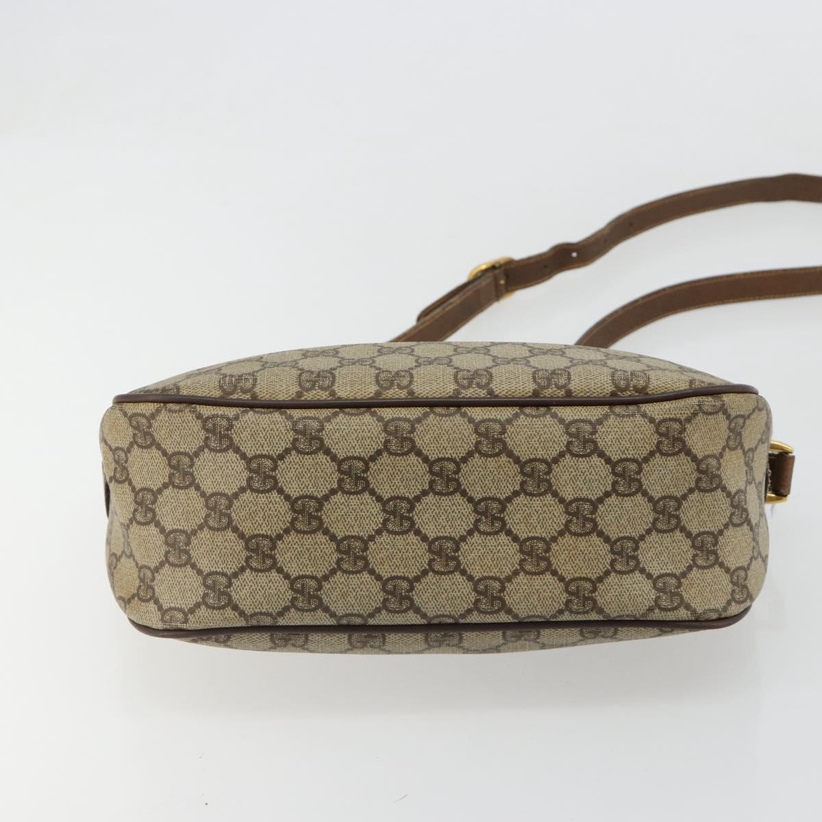 GUCCI GG Supreme Web Sherry Line Bag PVC Beige Gold 89 02 077 Auth 185199