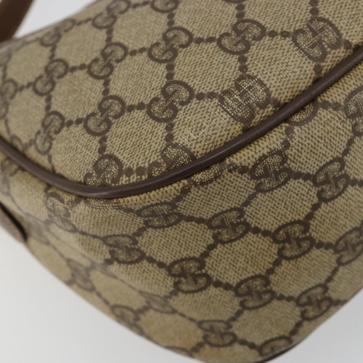 GUCCI GG Supreme Web Sherry Line Bag PVC Beige Gold 89 02 077 Auth 185199