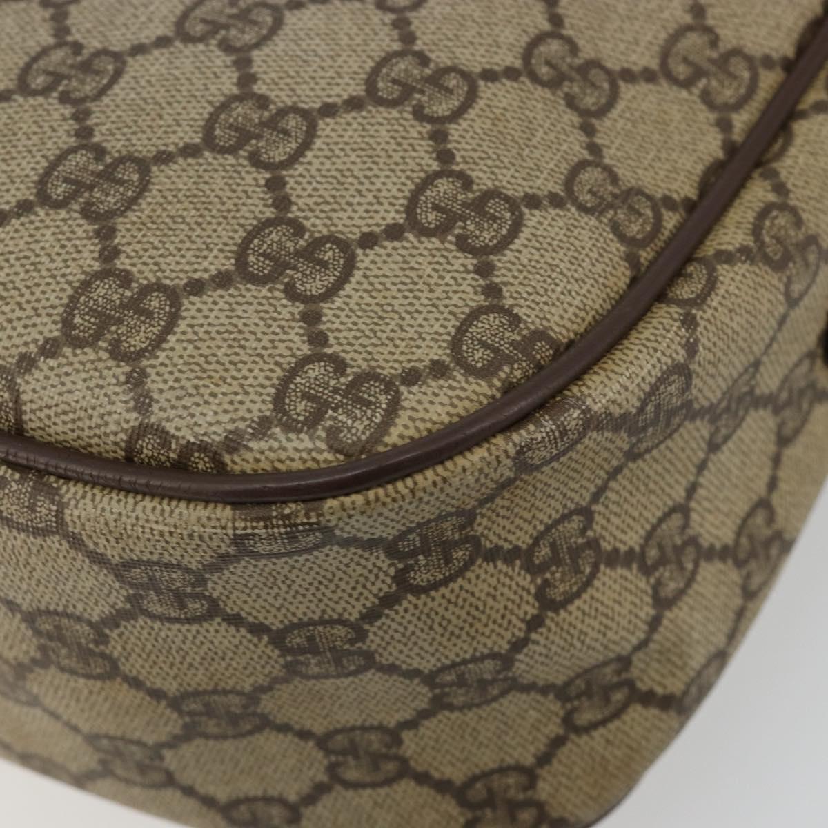 GUCCI GG Supreme Web Sherry Line Bag PVC Beige Gold 89 02 077 Auth 185199