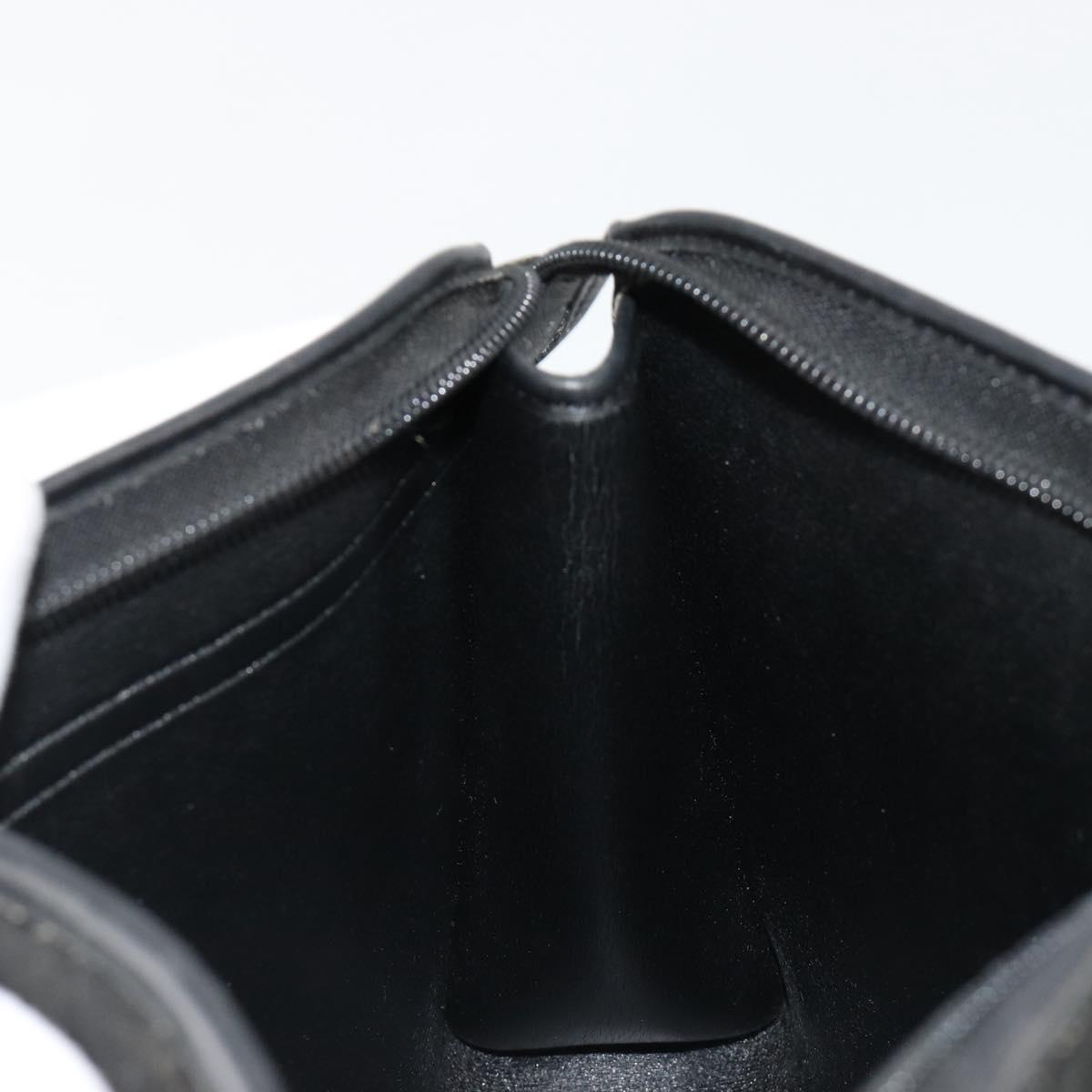 Christian Dior Trotter Canvas Clutch Bag Black Gold Auth 185202