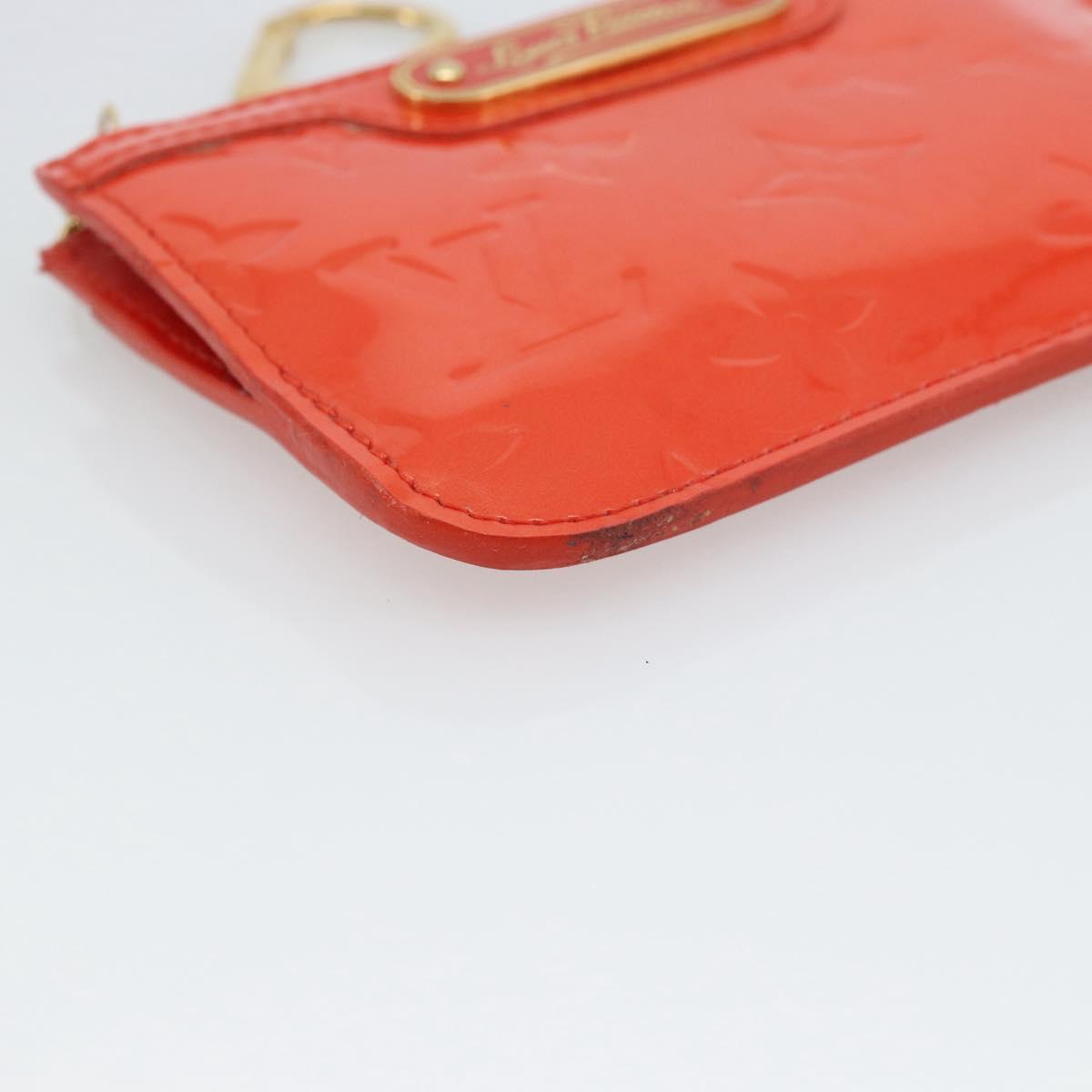 LOUIS VUITTON Vernis Pochette Cles NM Coin Purse Orenge M93638 LV Auth 185207A