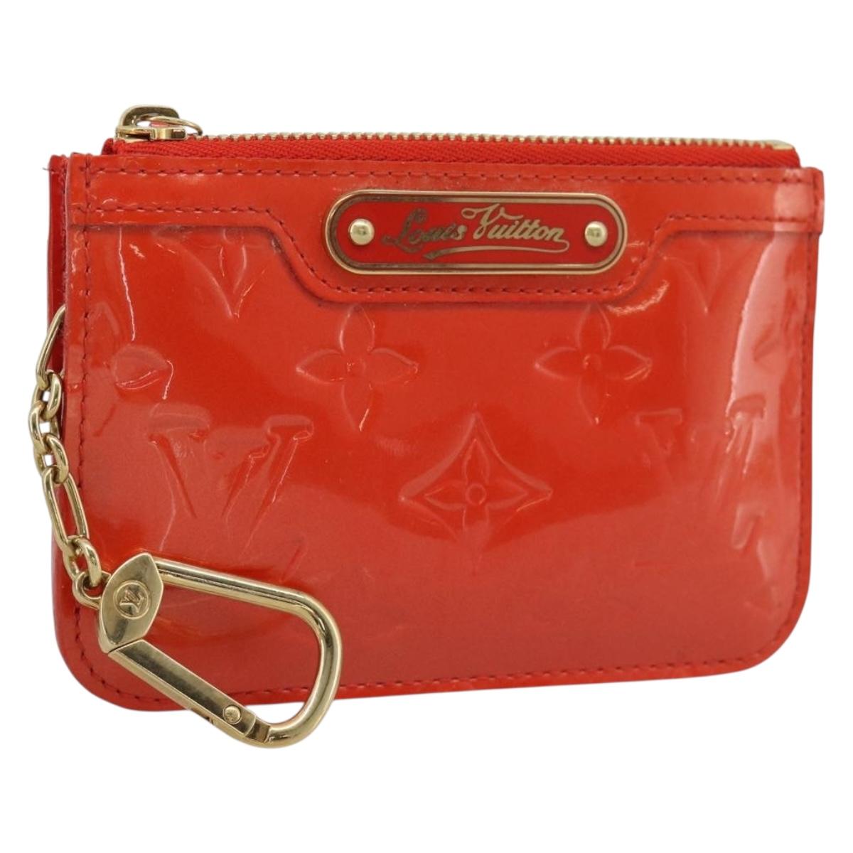 LOUIS VUITTON Vernis Pochette Cles NM Coin Purse Orenge M93638 LV Auth 185207A