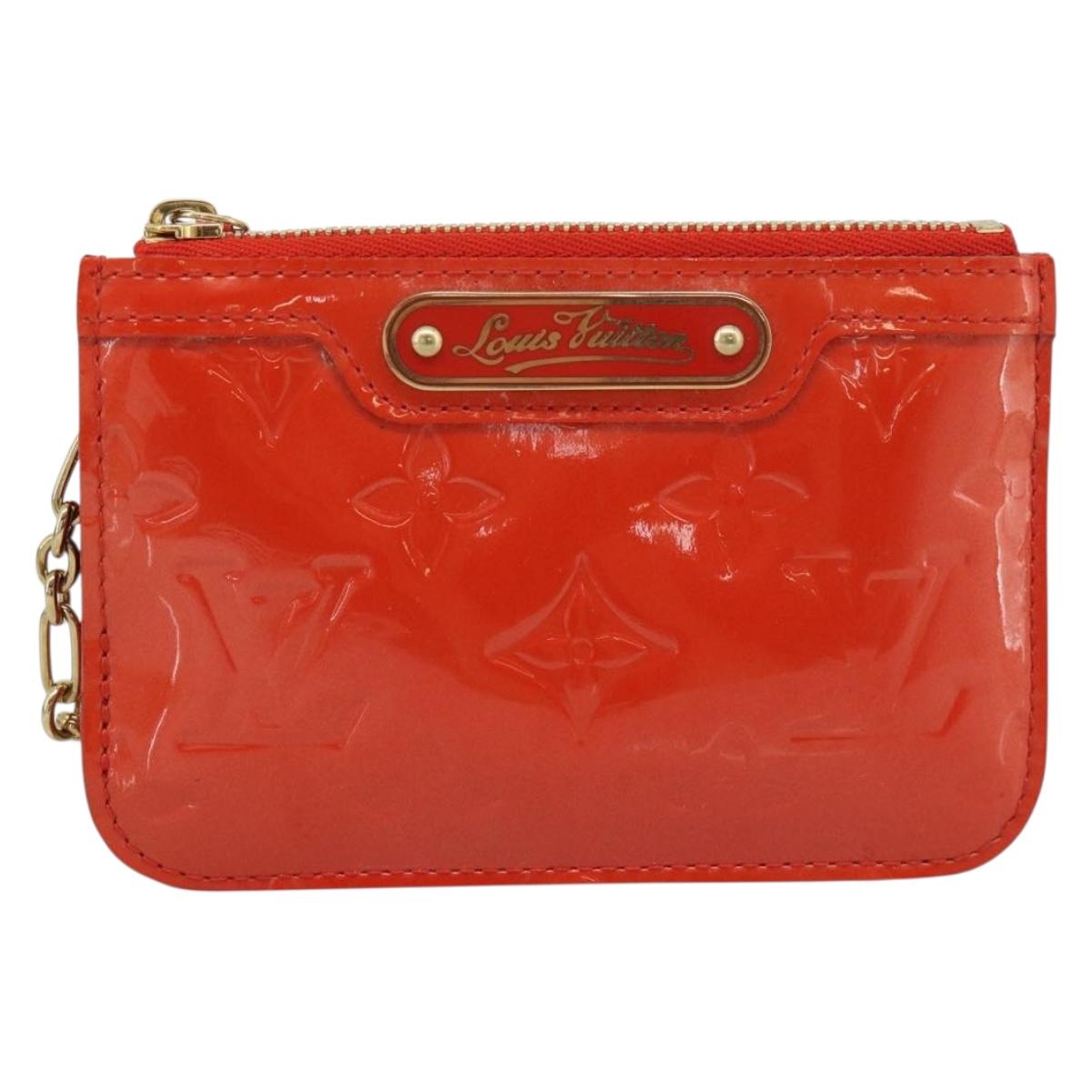 LOUIS VUITTON Vernis Pochette Cles NM Coin Purse Orenge M93638 LV Auth 185207A