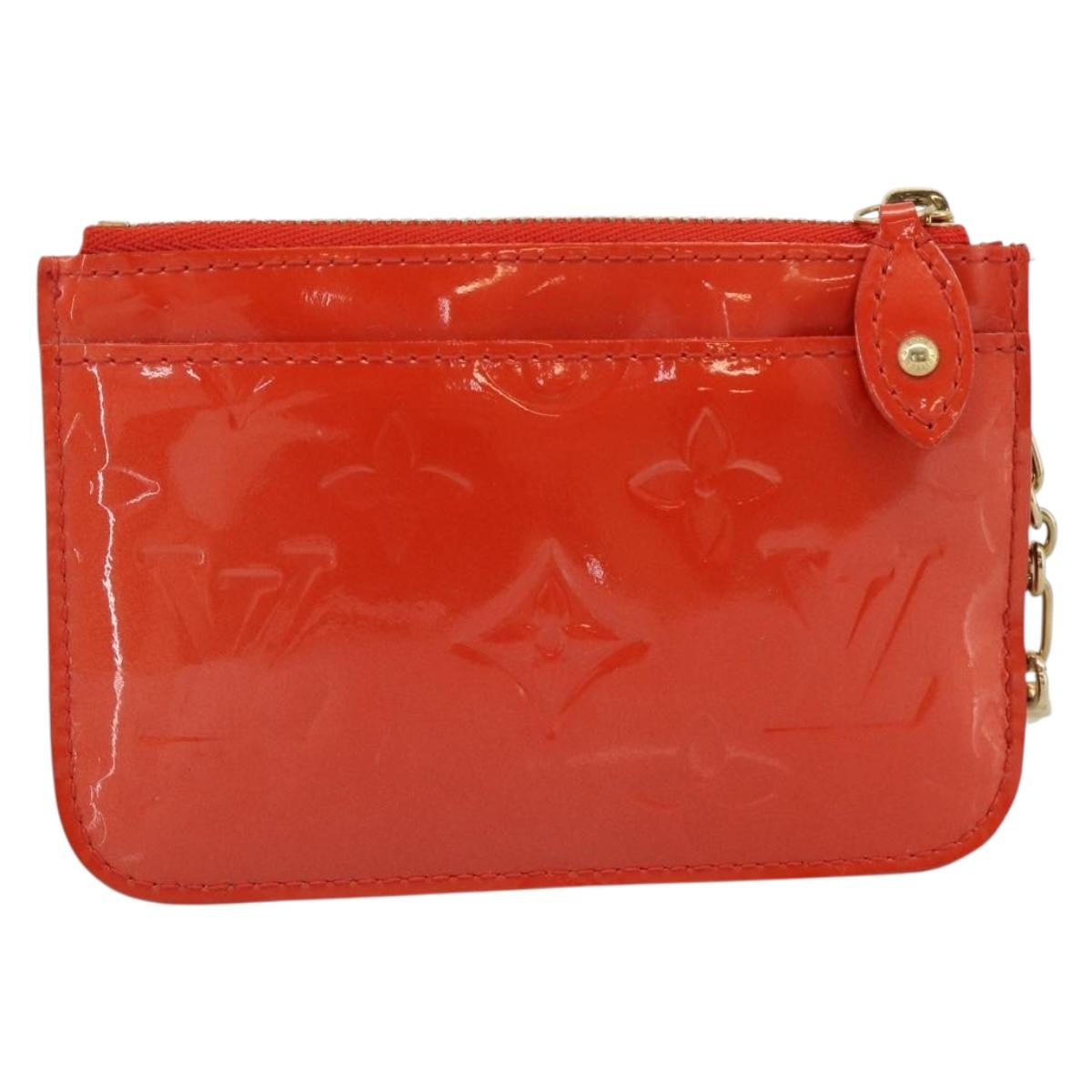 LOUIS VUITTON Vernis Pochette Cles NM Coin Purse Orenge M93638 LV Auth 185207A